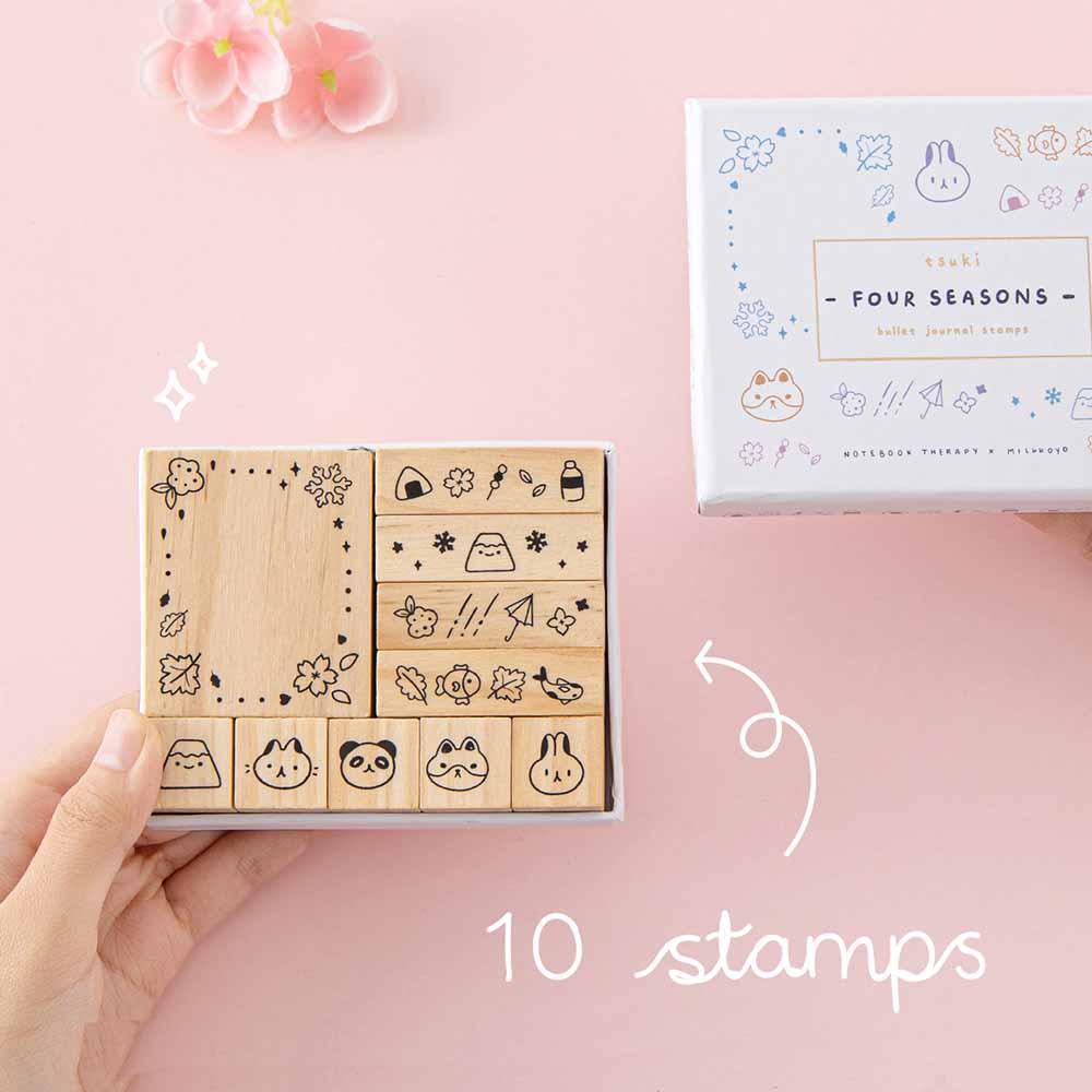 Tsuki ‘Four Seasons’ Bullet Journal Stamp Set ☾ @milkkoyo x NotebookTherapy