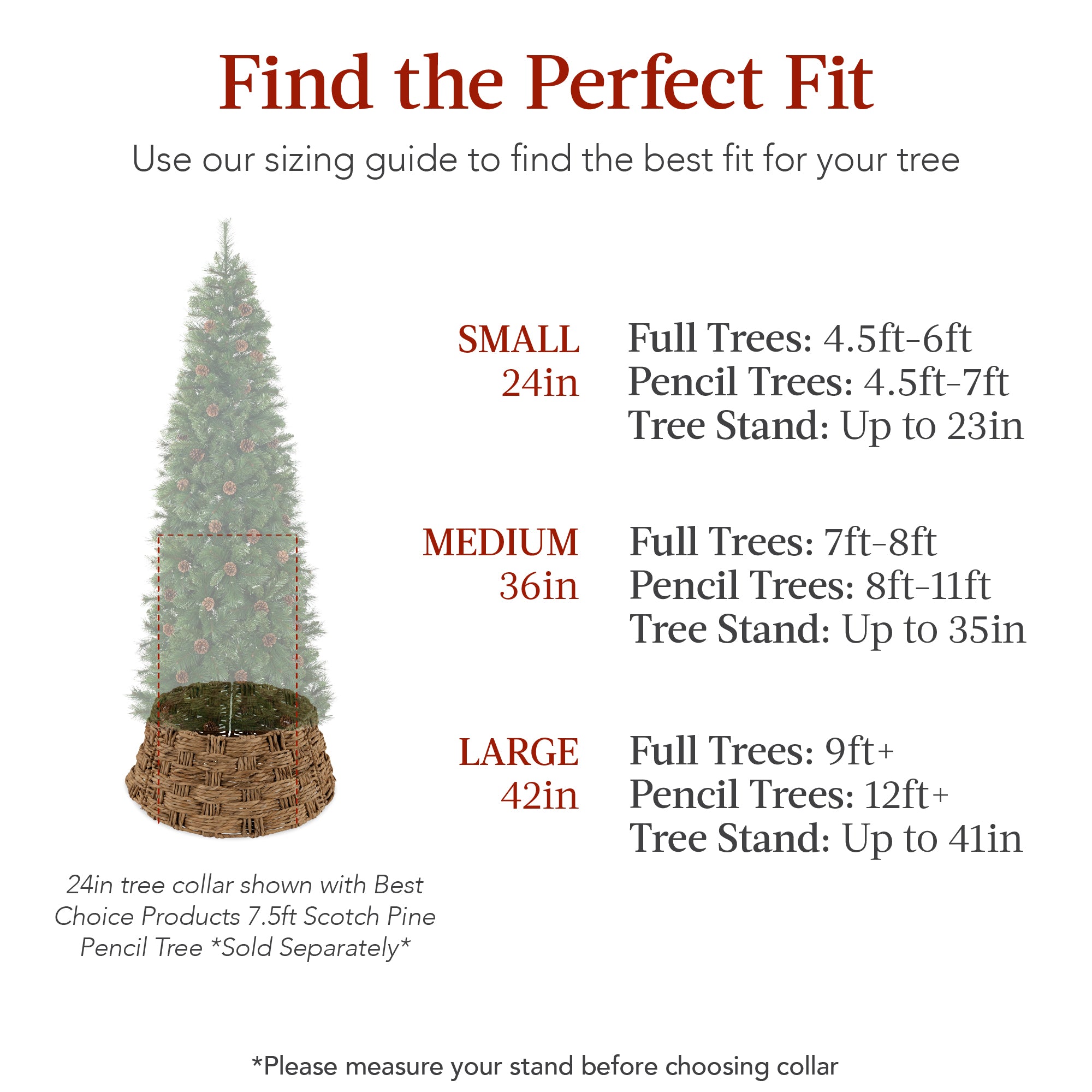 Basket Woven Hyacinth Christmas Holiday Tree Collar - 24in