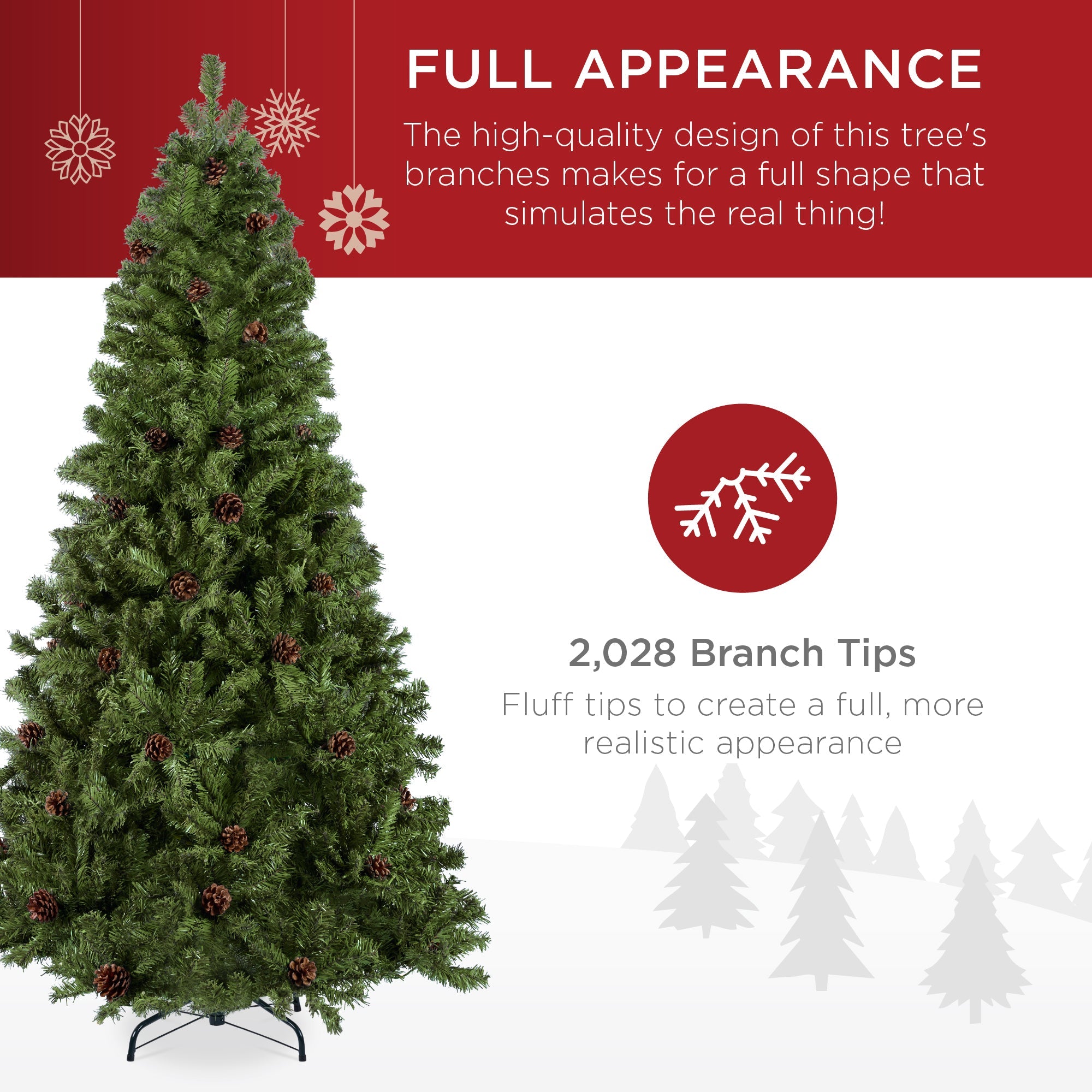 Pre-Decorated Christmas Tree w/ Pinecones
