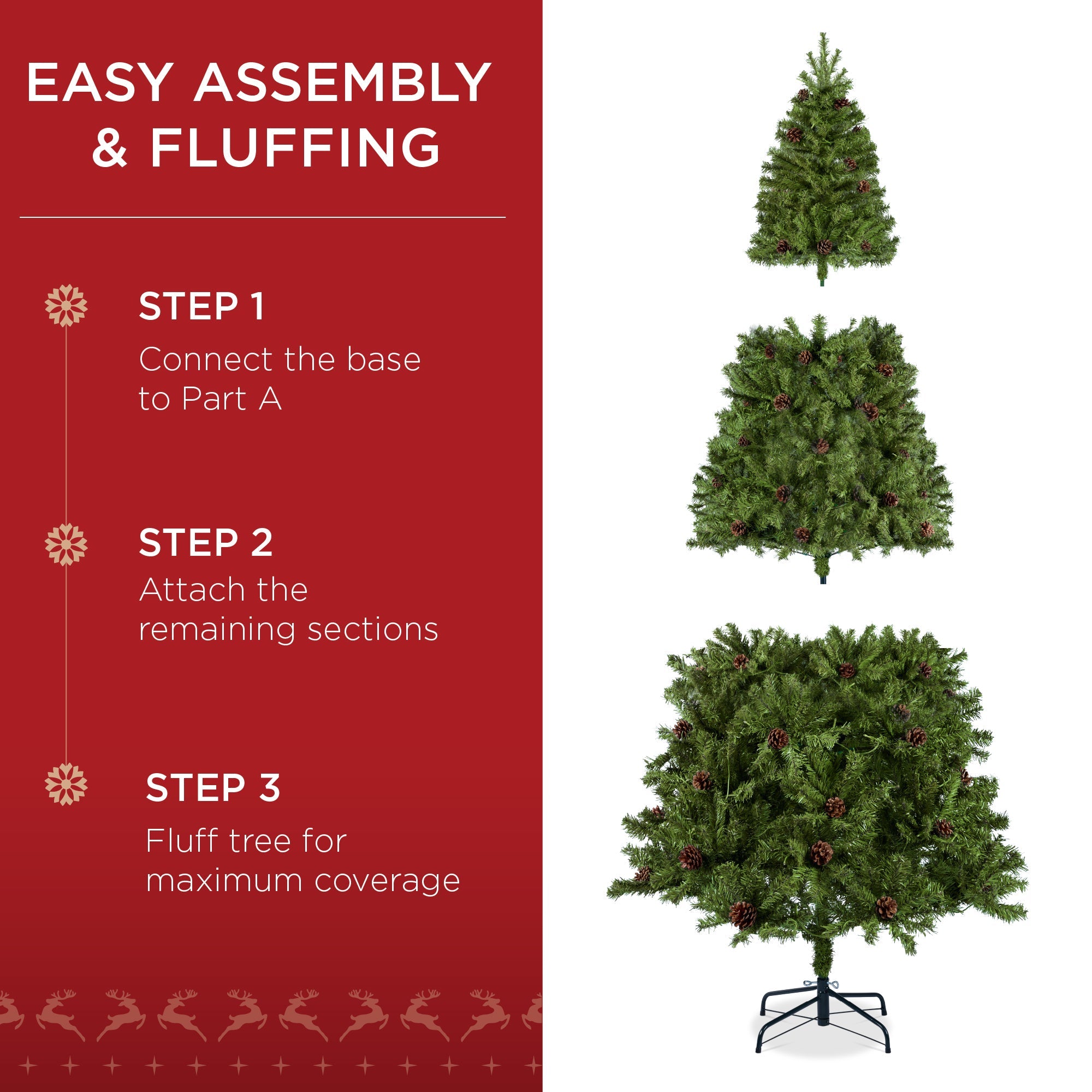 Pre-Decorated Christmas Tree w/ Pinecones