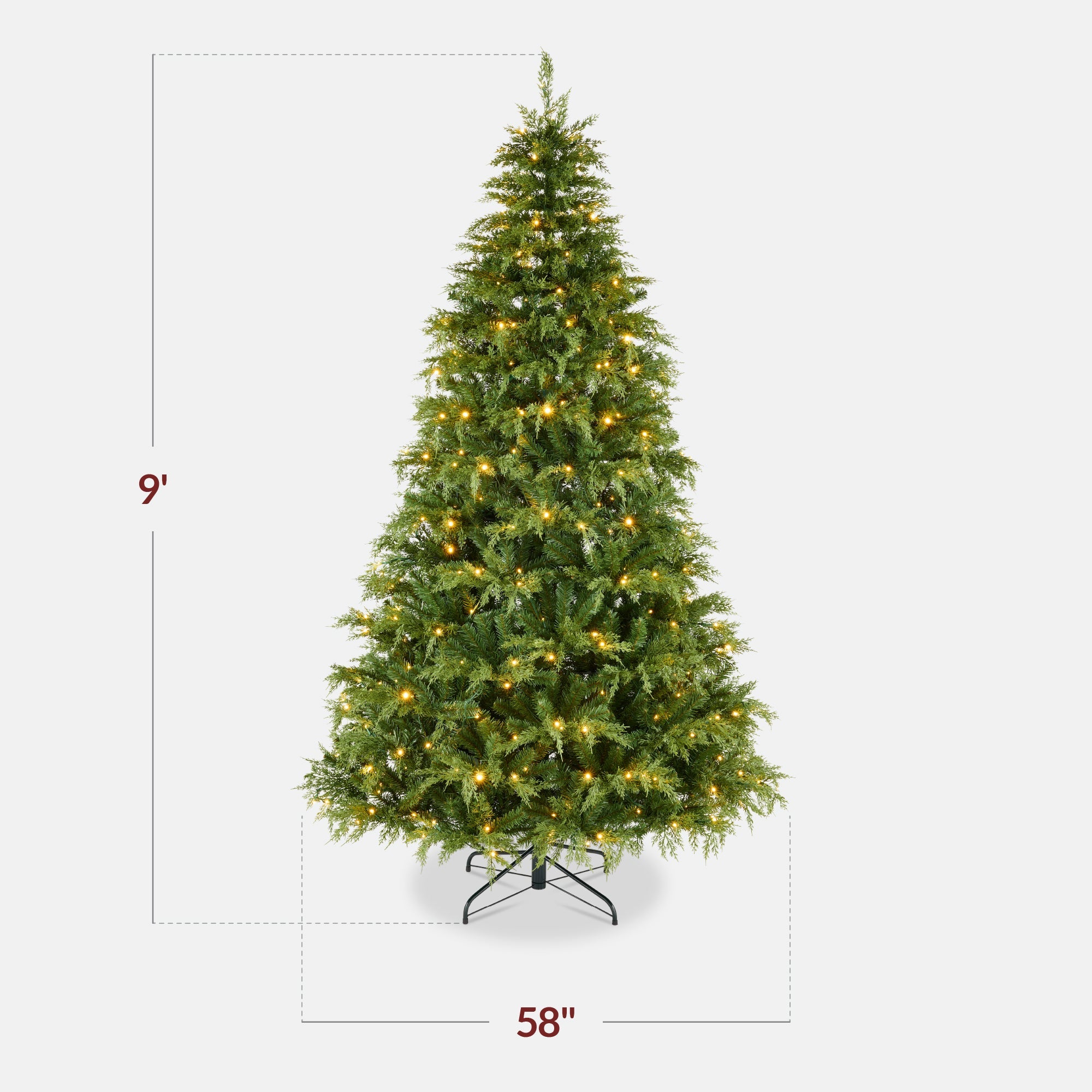 Pre-Lit Cedar Cypress Christmas Tree w/ Twinkling Lights