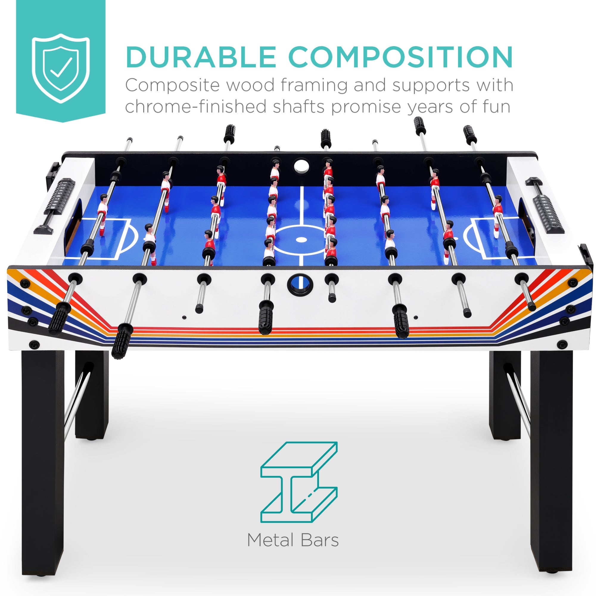 48in Foosball Table for Kids & Adults w/ 2 Balls