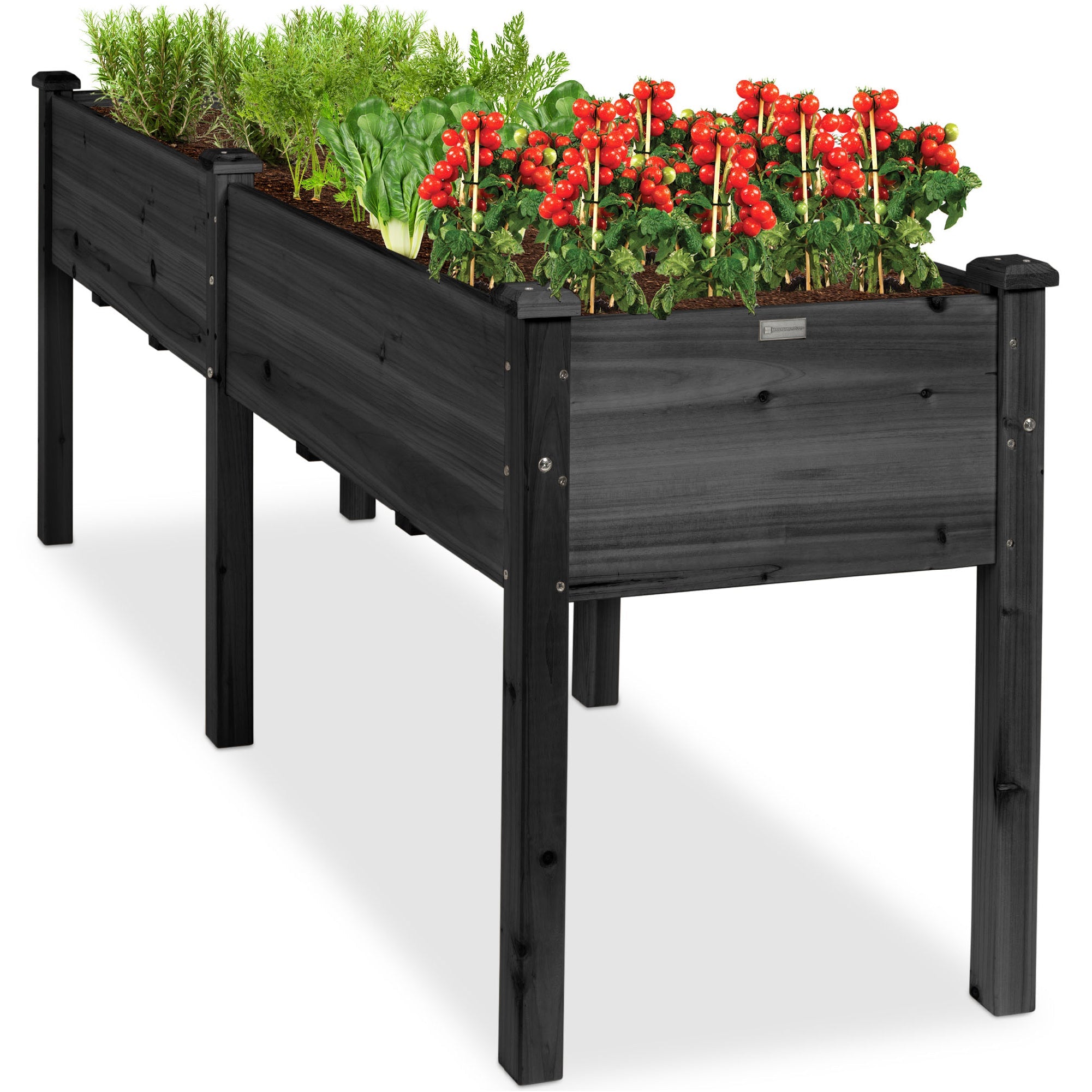Raised Garden Bed, Elevated Wood Garden Planter Stand - 72x24x30in