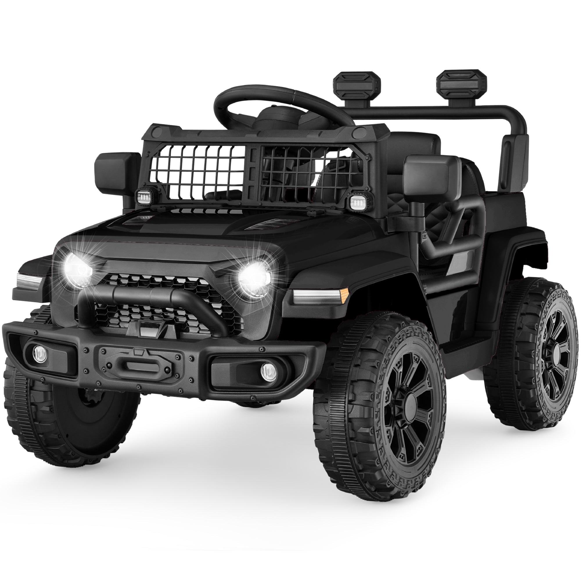 12V Kids Ride On Truck w/ Remote Control for Toddlers 3-5,  Safety Harness