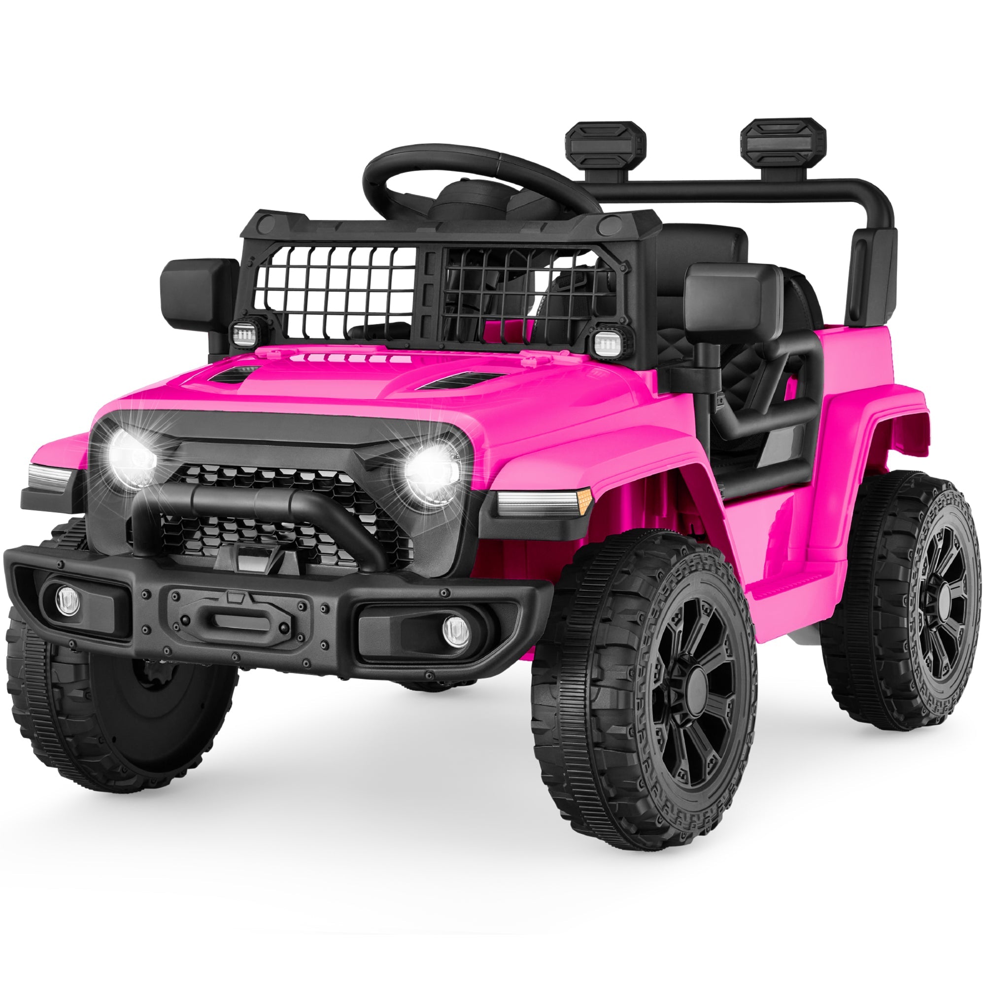 12V Kids Ride On Truck w/ Remote Control for Toddlers 3-5,  Safety Harness