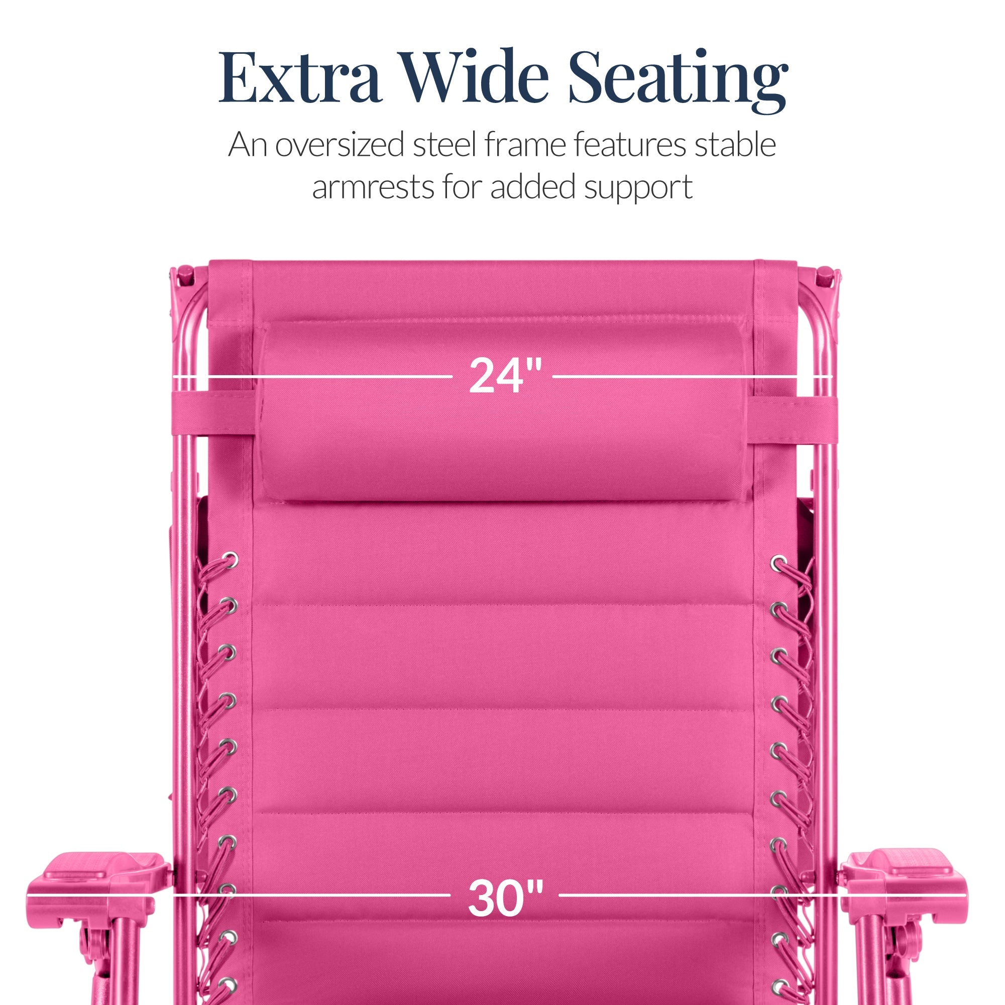 Oversized Padded Zero Gravity Chair w/ Canopy Headrest Cup Holder Side Tray