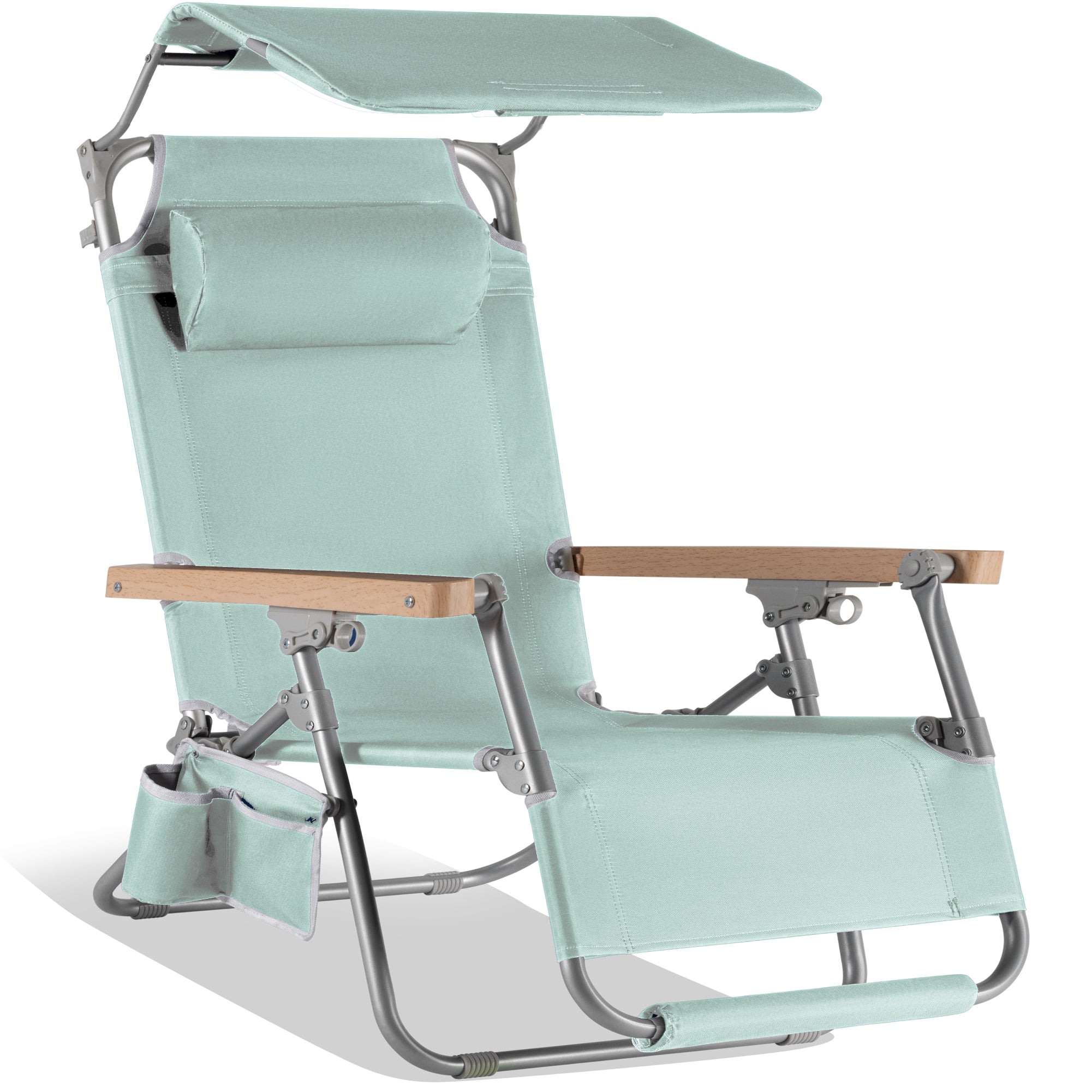 Zero Gravity Beach Chair with Adjustable Canopy and Carry Straps