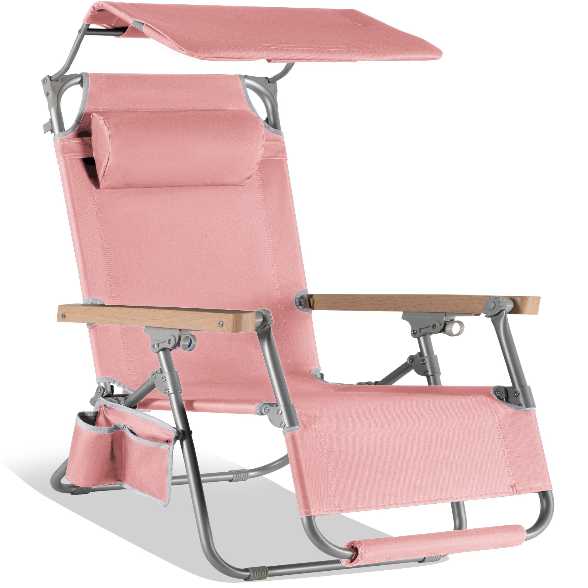 Zero Gravity Beach Chair with Adjustable Canopy and Carry Straps