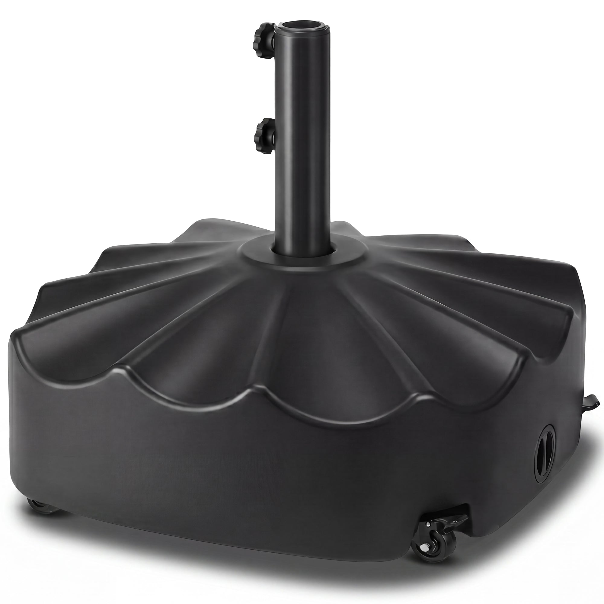 123lb Capacity Fillable Mobile Umbrella Base w/ 4 wheels - Wavy Design