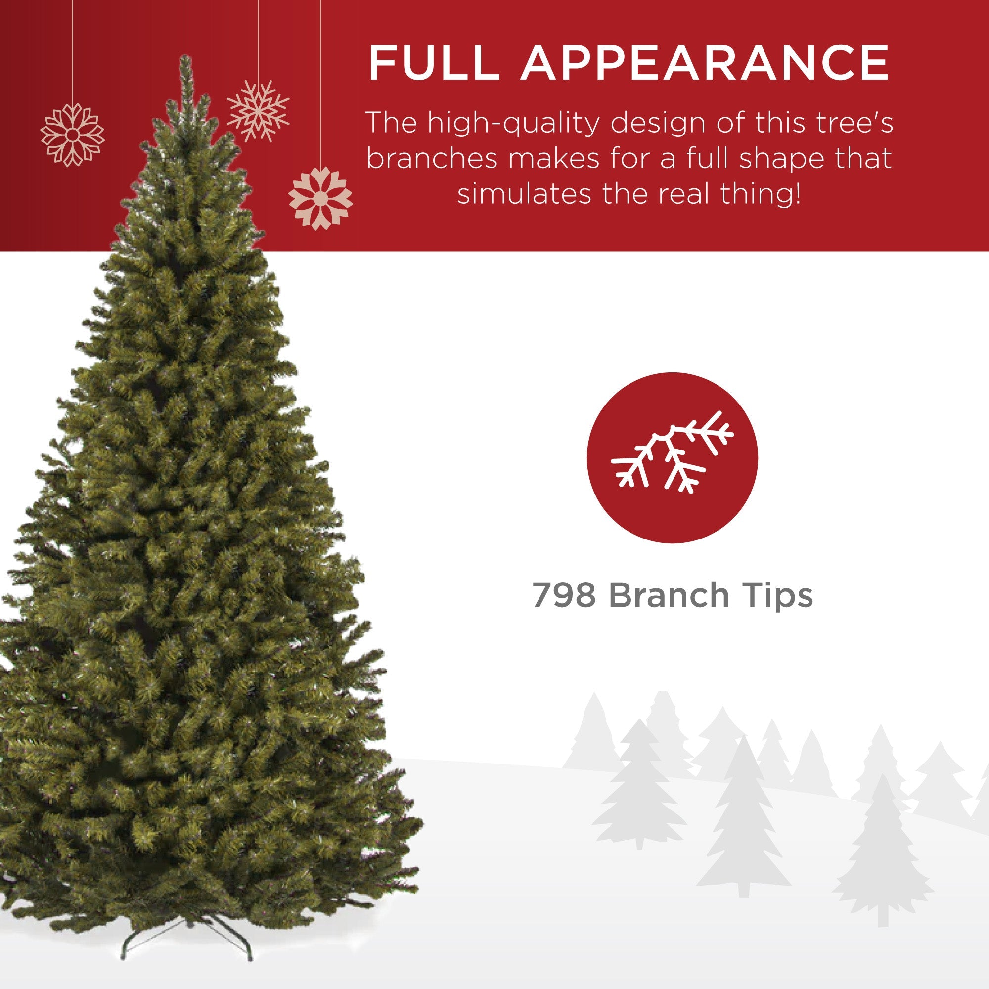 Unlit Artificial Green Spruce Christmas Tree, w/Easy Assembly