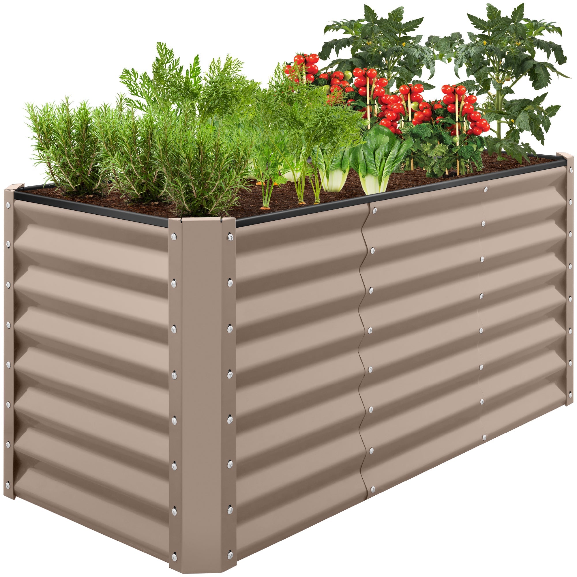 4x2x2FT Outdoor Steel Garden Bed for Vegetables, Flowers & Herbs