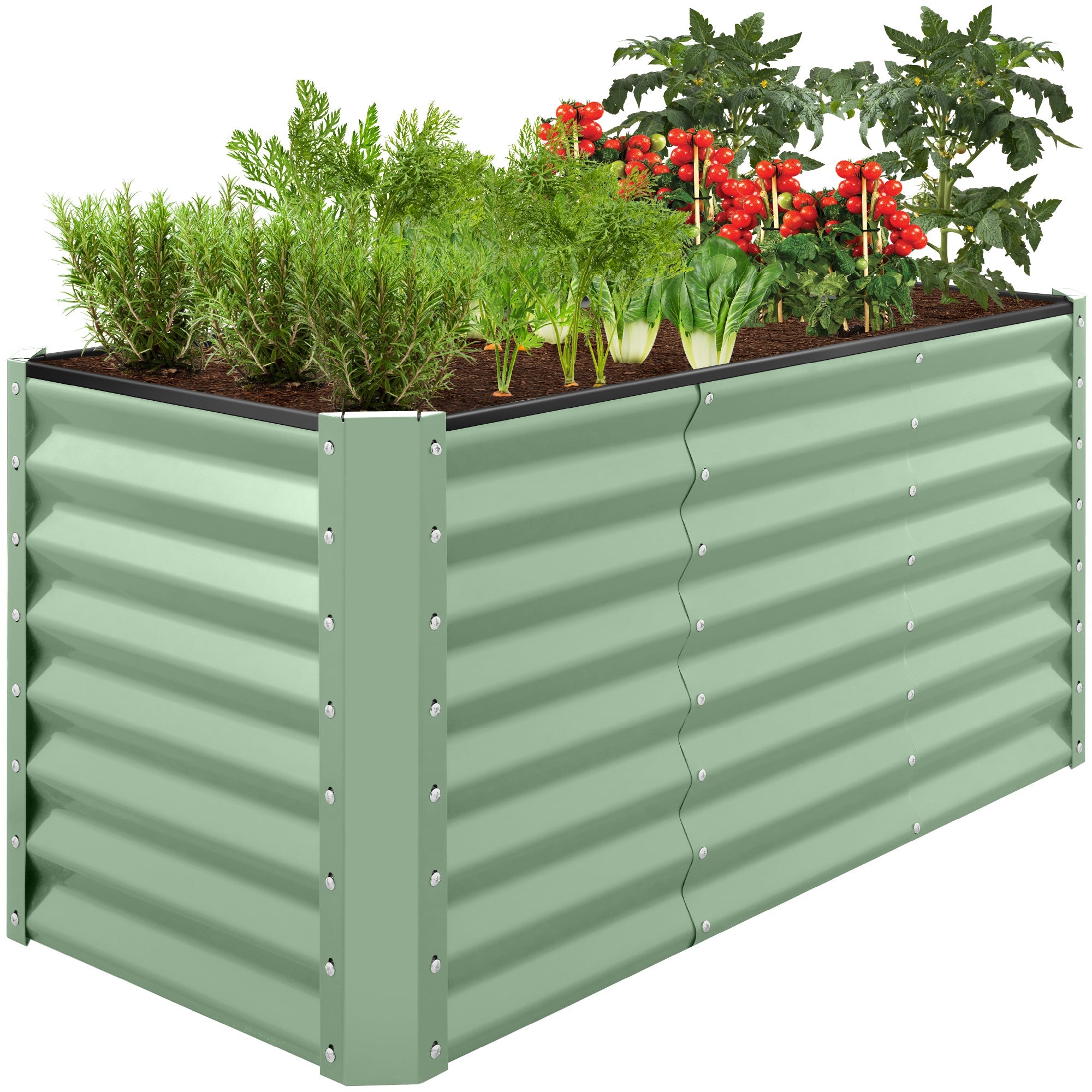 4x2x2FT Outdoor Steel Garden Bed for Vegetables, Flowers & Herbs
