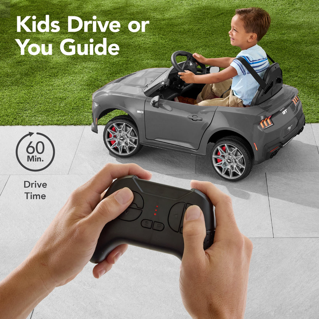 12V Kids Ride-On Car Officially Licensed Ford Mustang w/ Remote, 2 Speeds