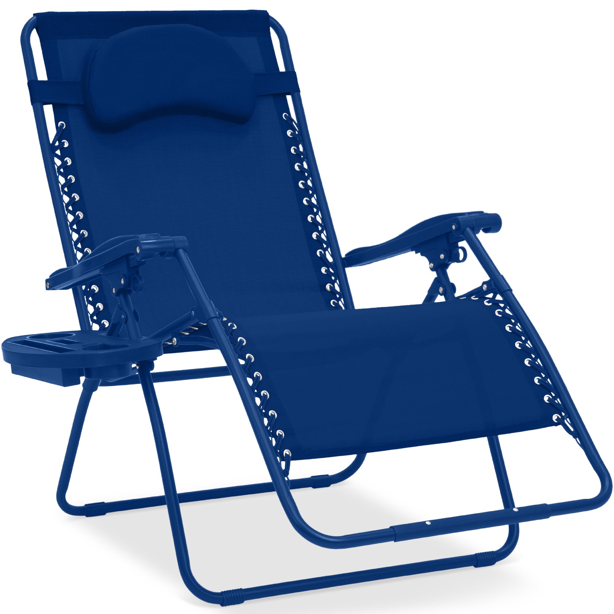 Oversized Reclining Zero Gravity Chair Lounger w/ Cup Holder, Pillow