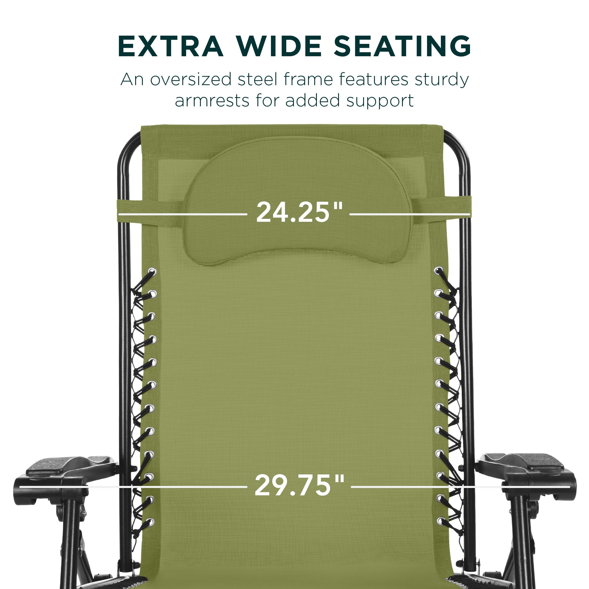 Oversized Reclining Zero Gravity Chair Lounger w/ Cup Holder, Pillow