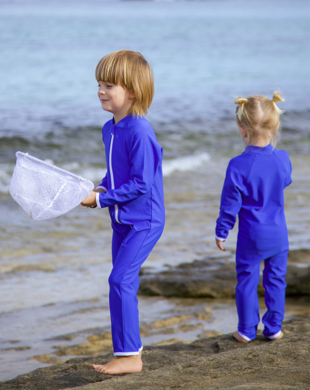 Sidney Full Coverage Kids Swim Suit - Santorini Blue
