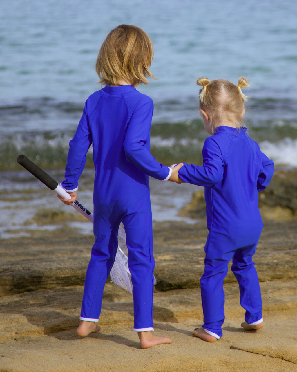 Sidney Full Coverage Kids Swim Suit - Santorini Blue
