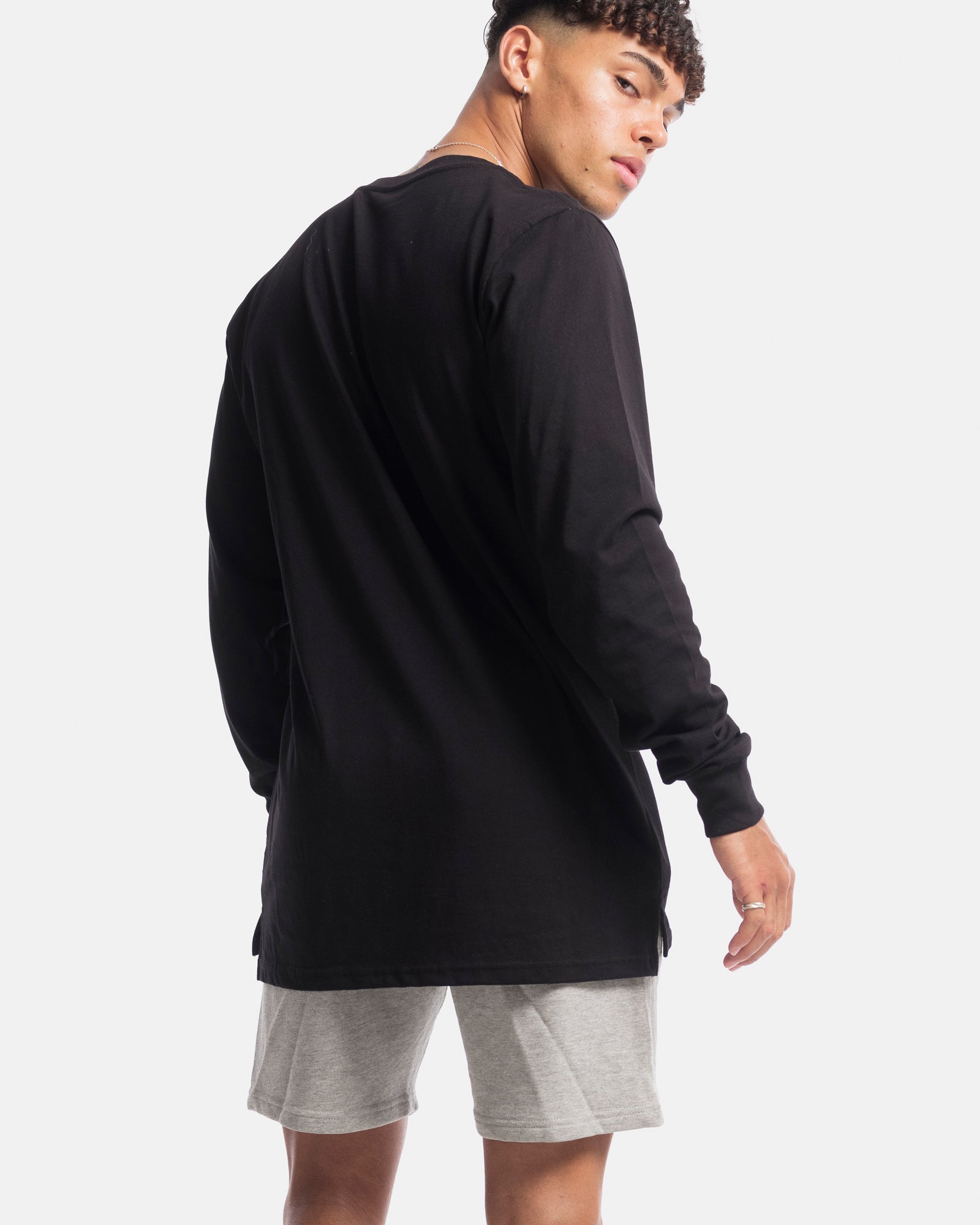 Mens Contract Rise Long Sleeve Tee - Black
