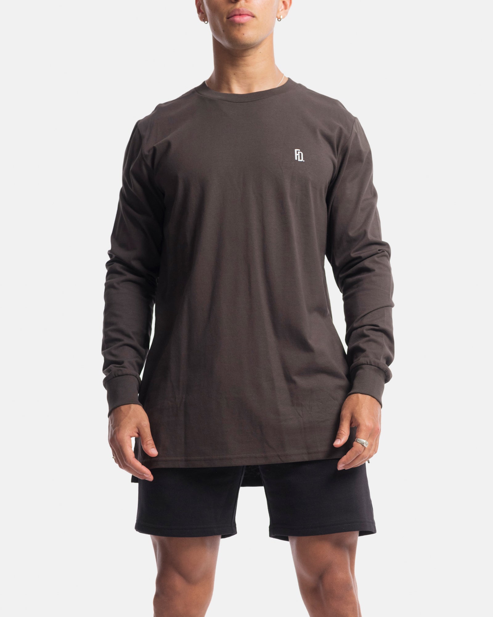 Mens Contract Rise Long Sleeve Tee - Vintage Black