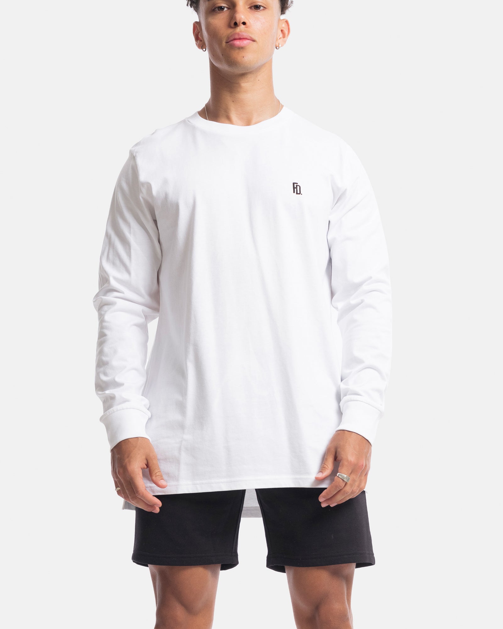 Mens Contract Rise Long Sleeve Tee - White