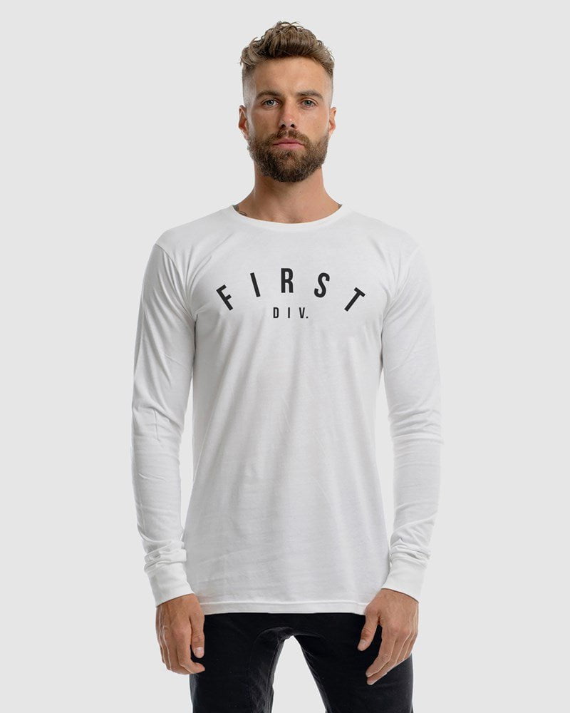 Mens Core Logo Long Sleeve Tee - White