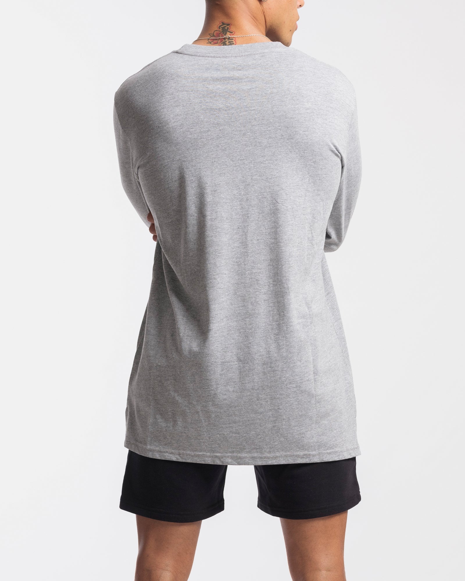 Mens Contract Rise Long Sleeve Tee - Marle Grey
