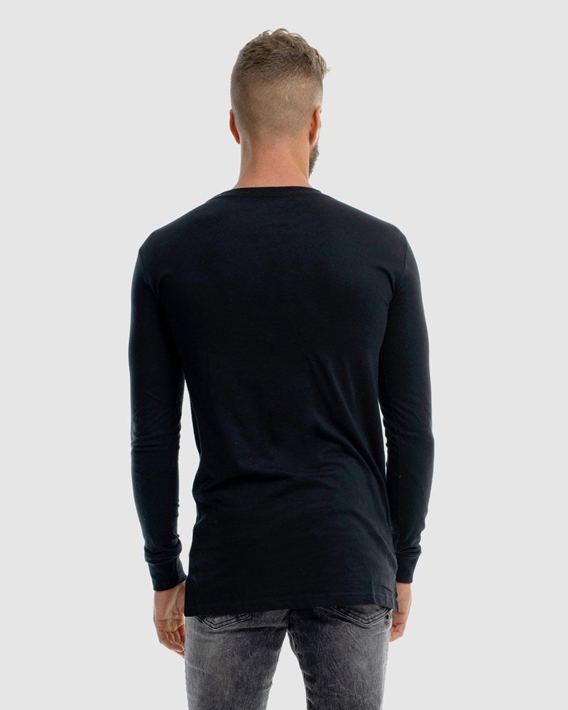 Mens Core Logo Long Sleeve Tee - Black