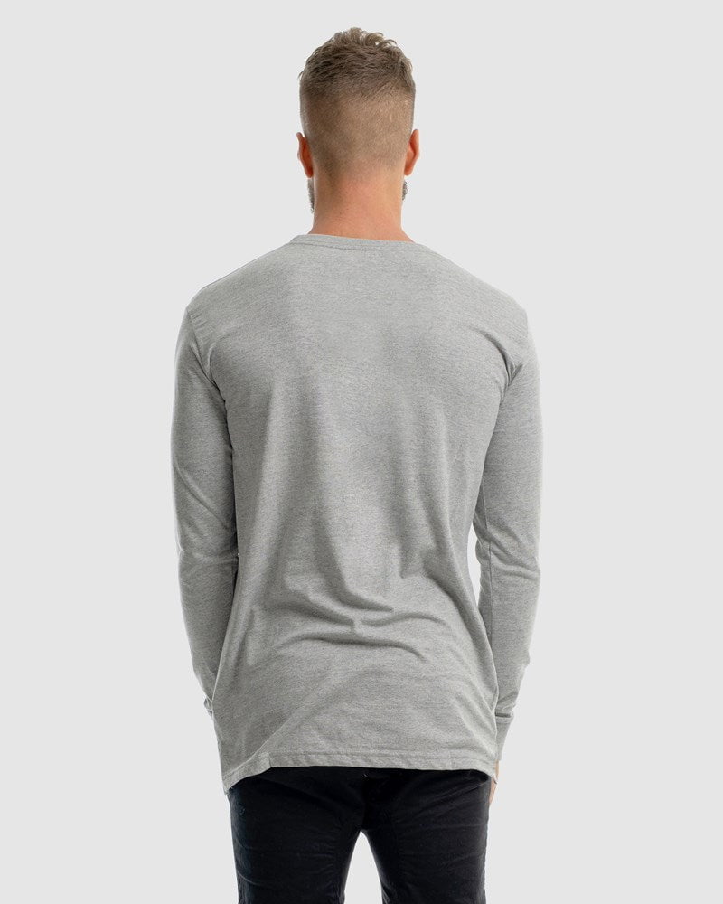 Mens Core Logo Long Sleeve Tee - Marle Grey