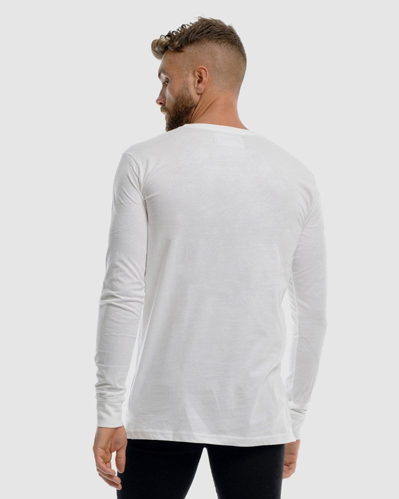 Mens Core Logo Long Sleeve Tee - White