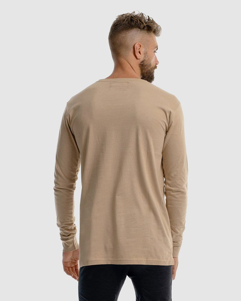 Mens Stature Long Sleeve Tee - Camel