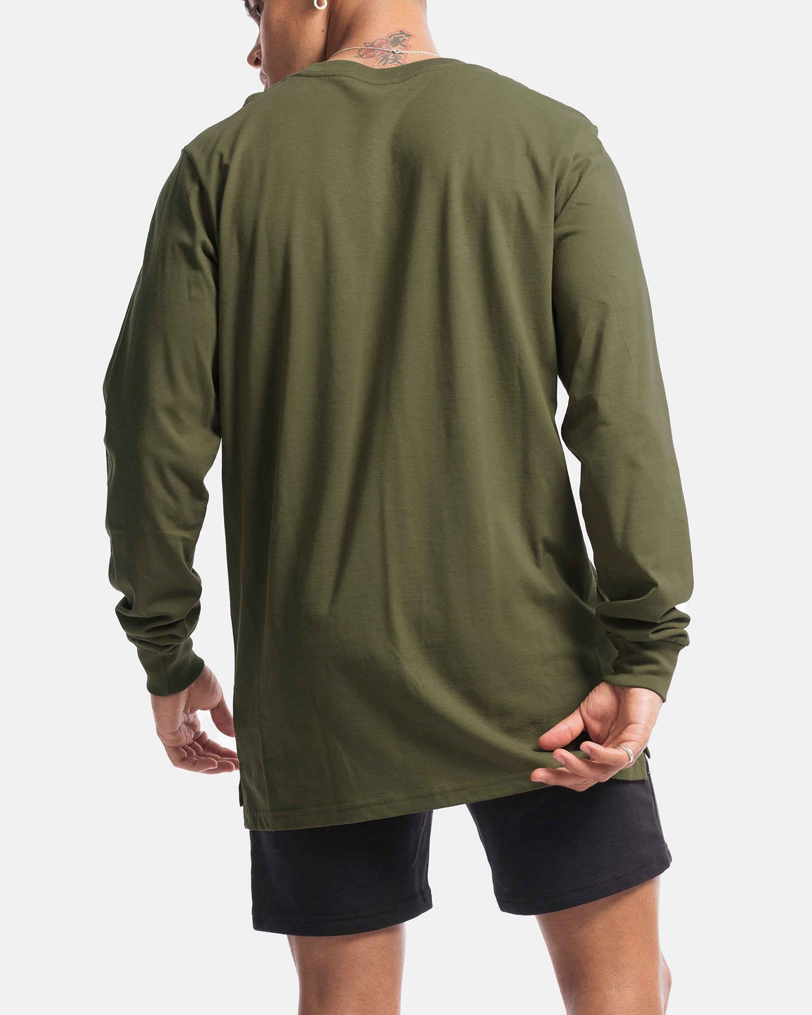 Mens Contract Rise Long Sleeve Tee - Olive