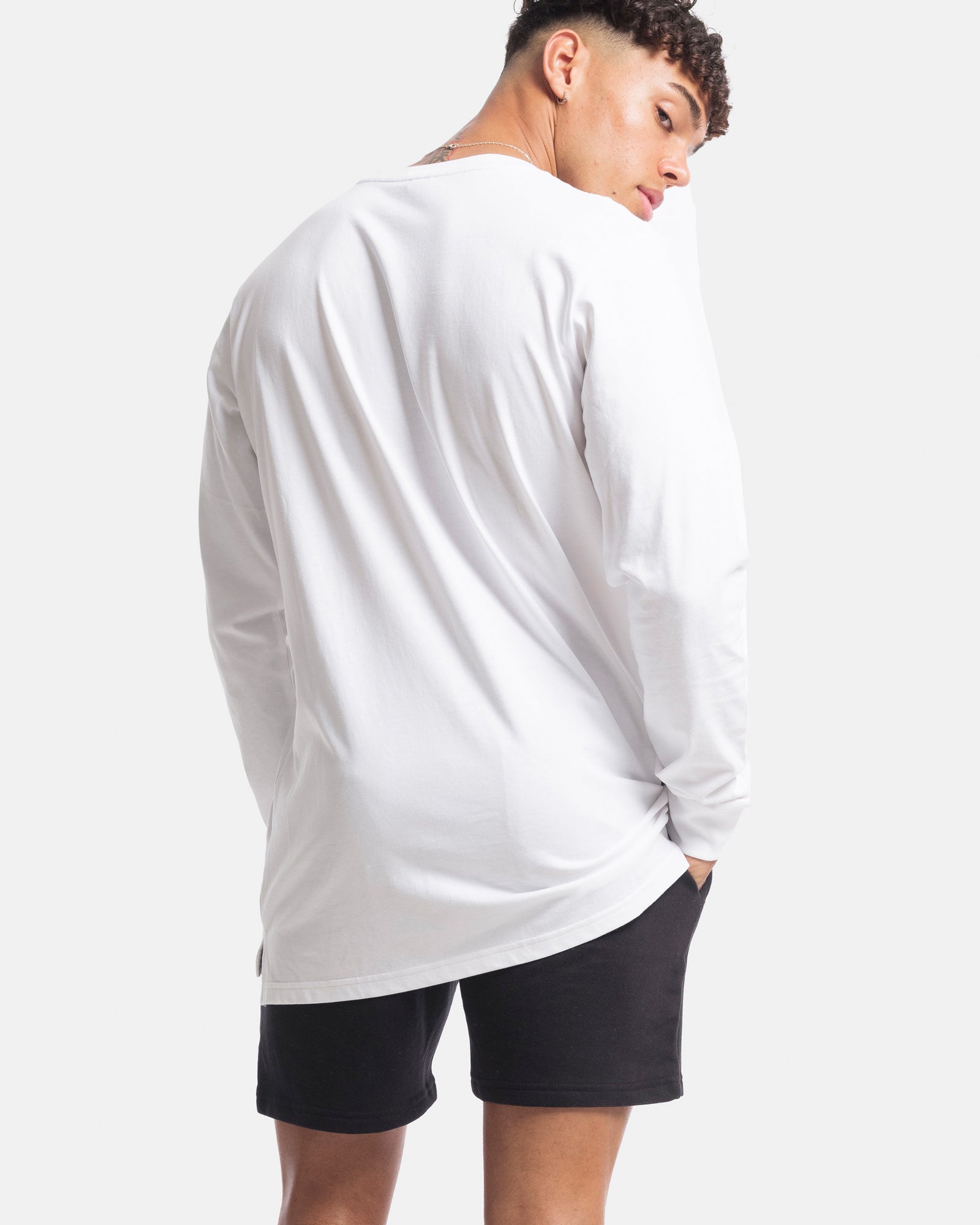Mens Contract Rise Long Sleeve Tee - White