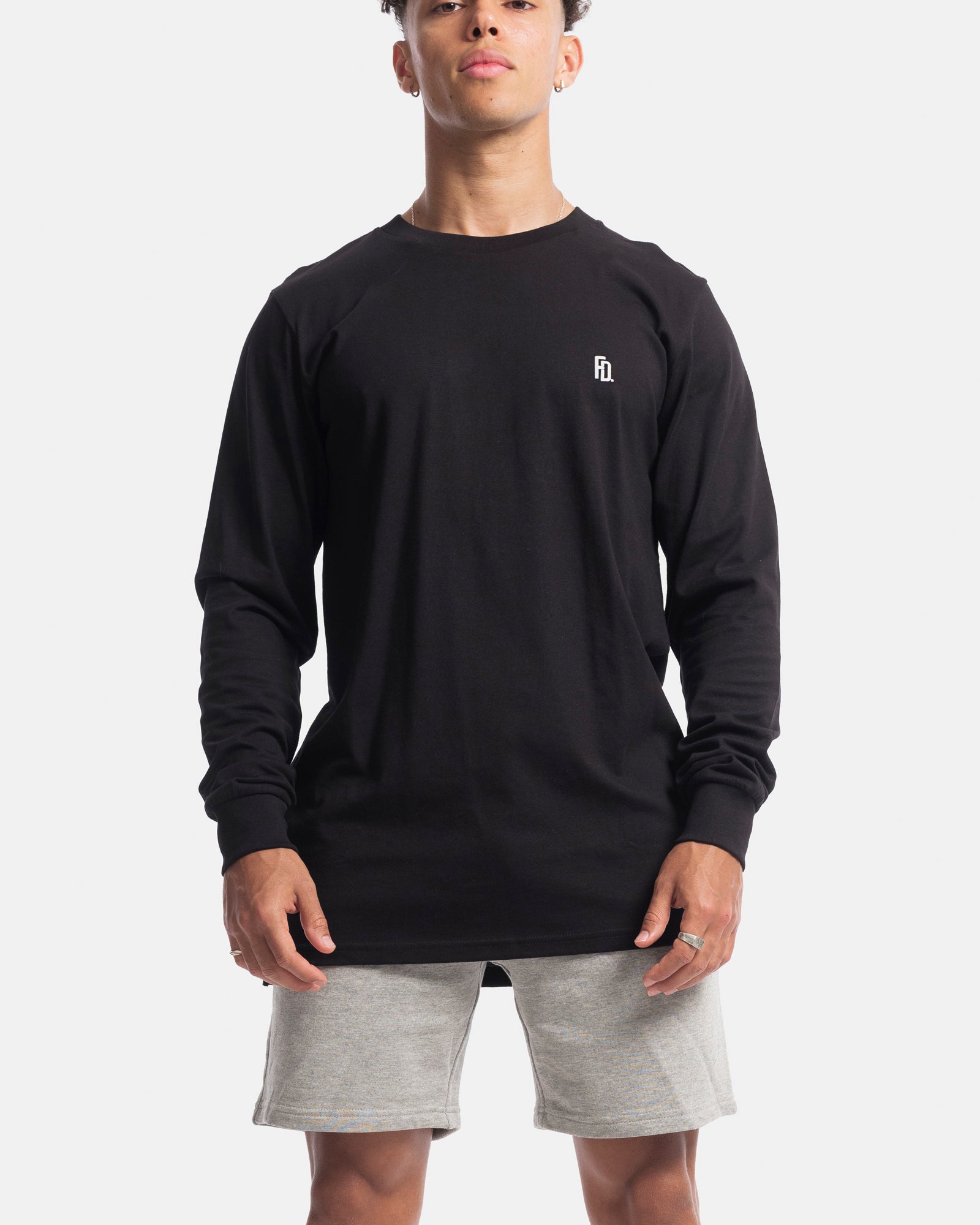 Mens Contract Rise Long Sleeve Tee - Black
