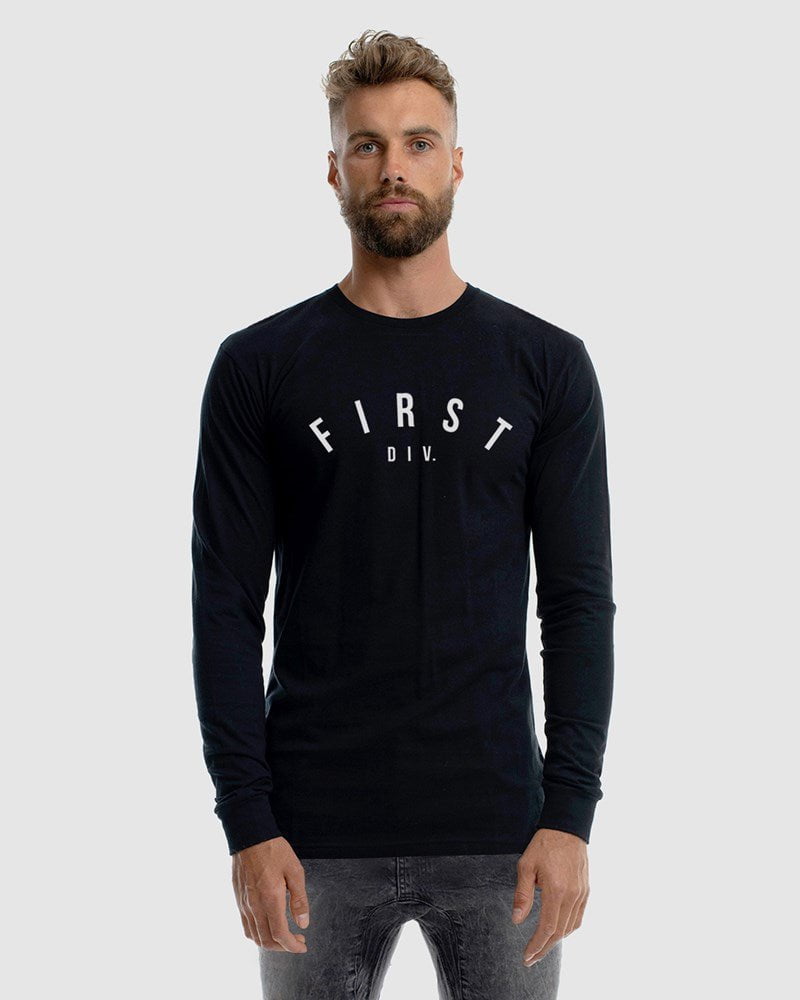Mens Core Logo Long Sleeve Tee - Black