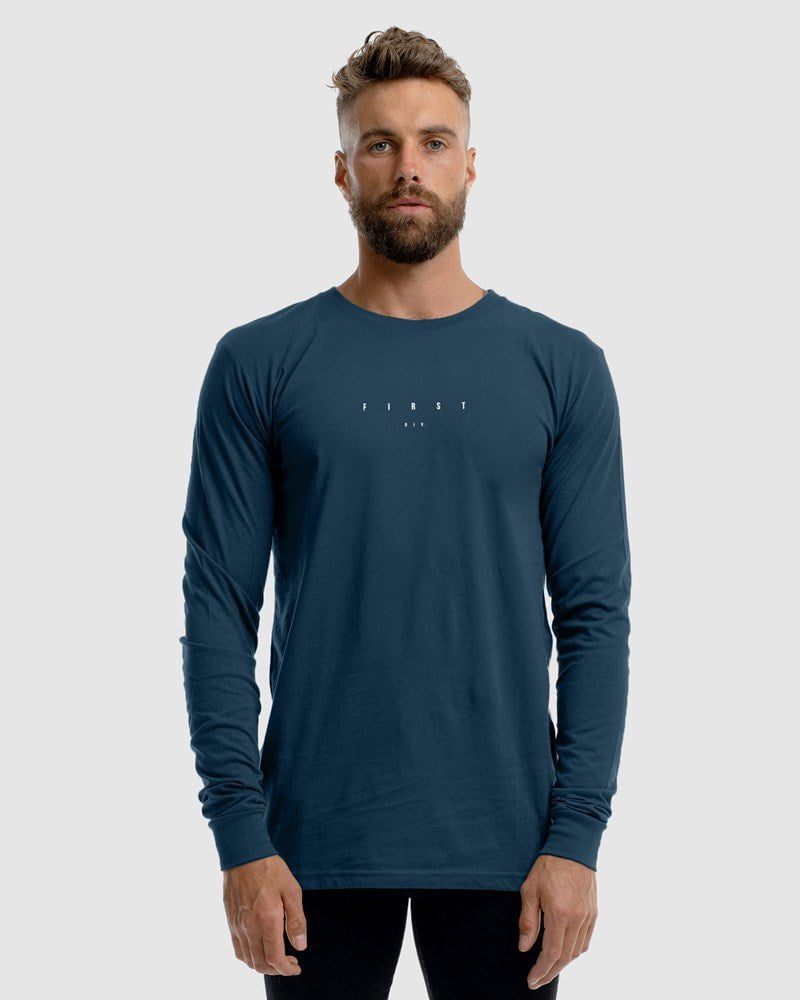 Mens Stature Long Sleeve Tee - Ink