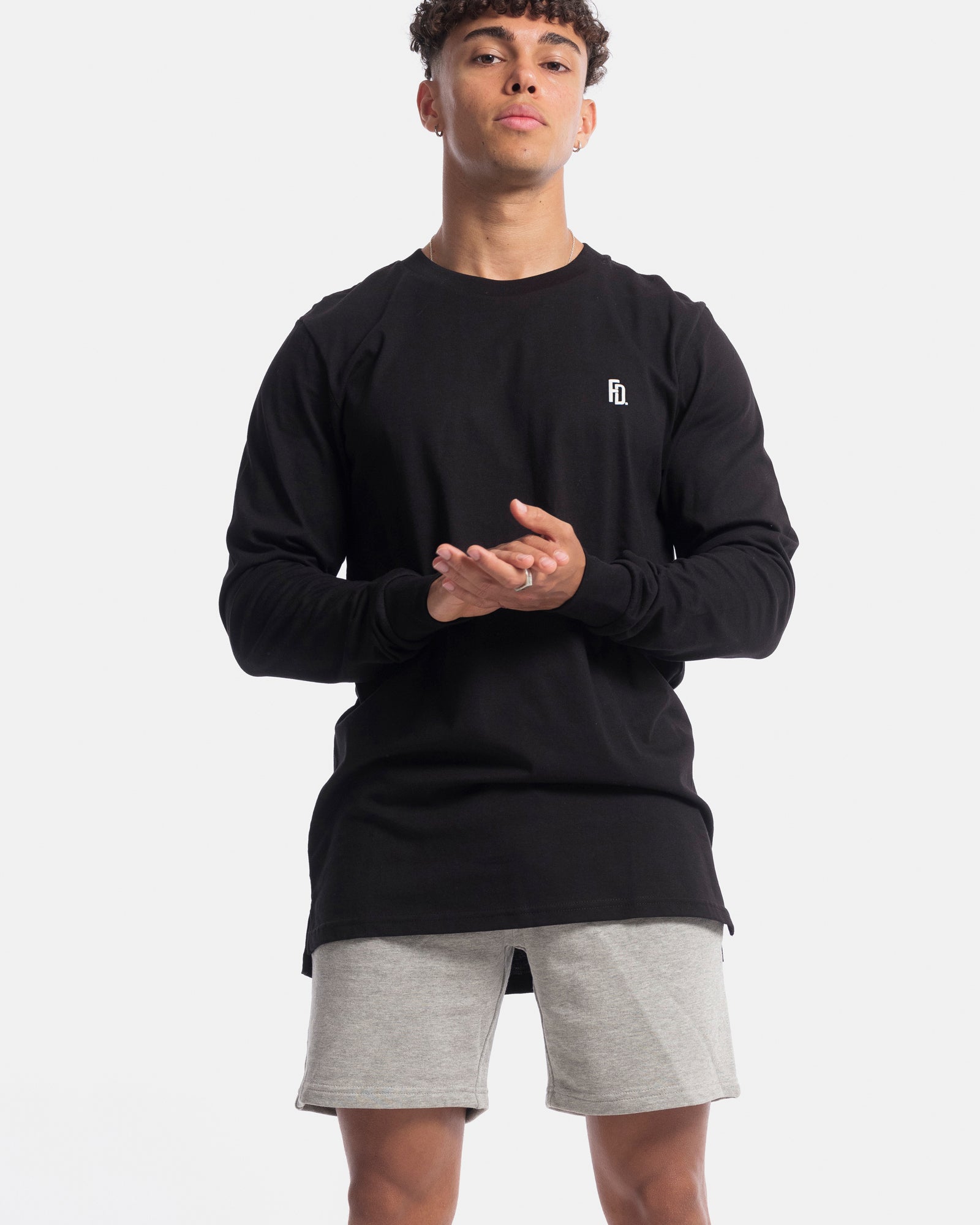 Mens Contract Rise Long Sleeve Tee - Black