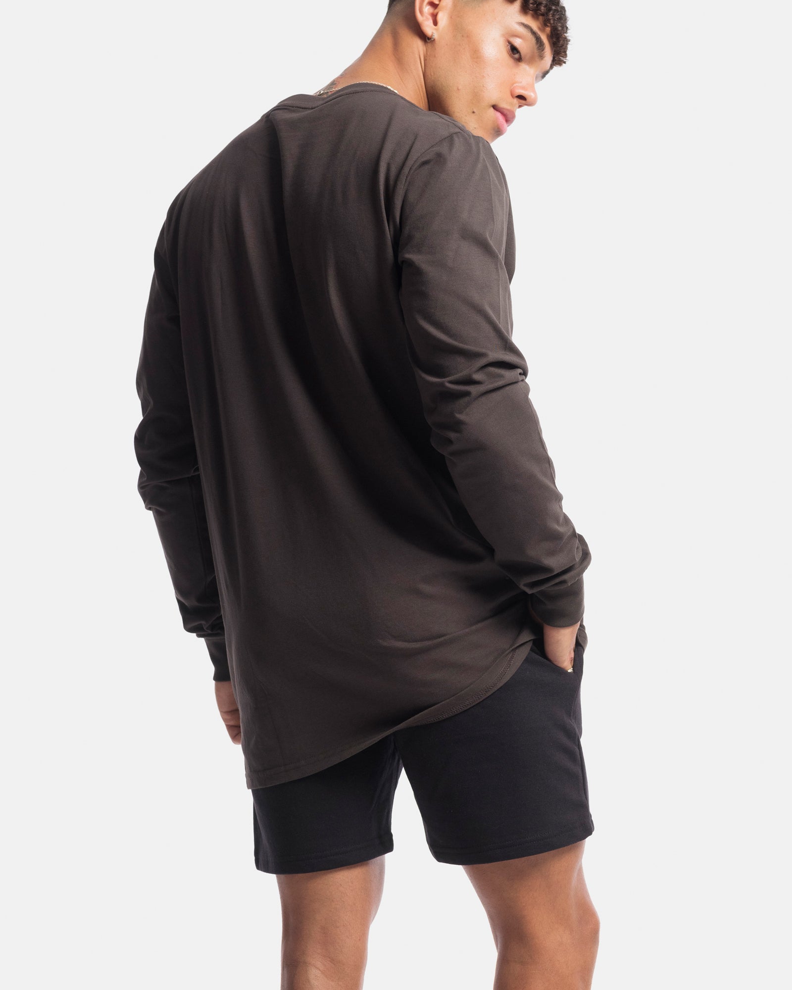 Mens Contract Rise Long Sleeve Tee - Vintage Black