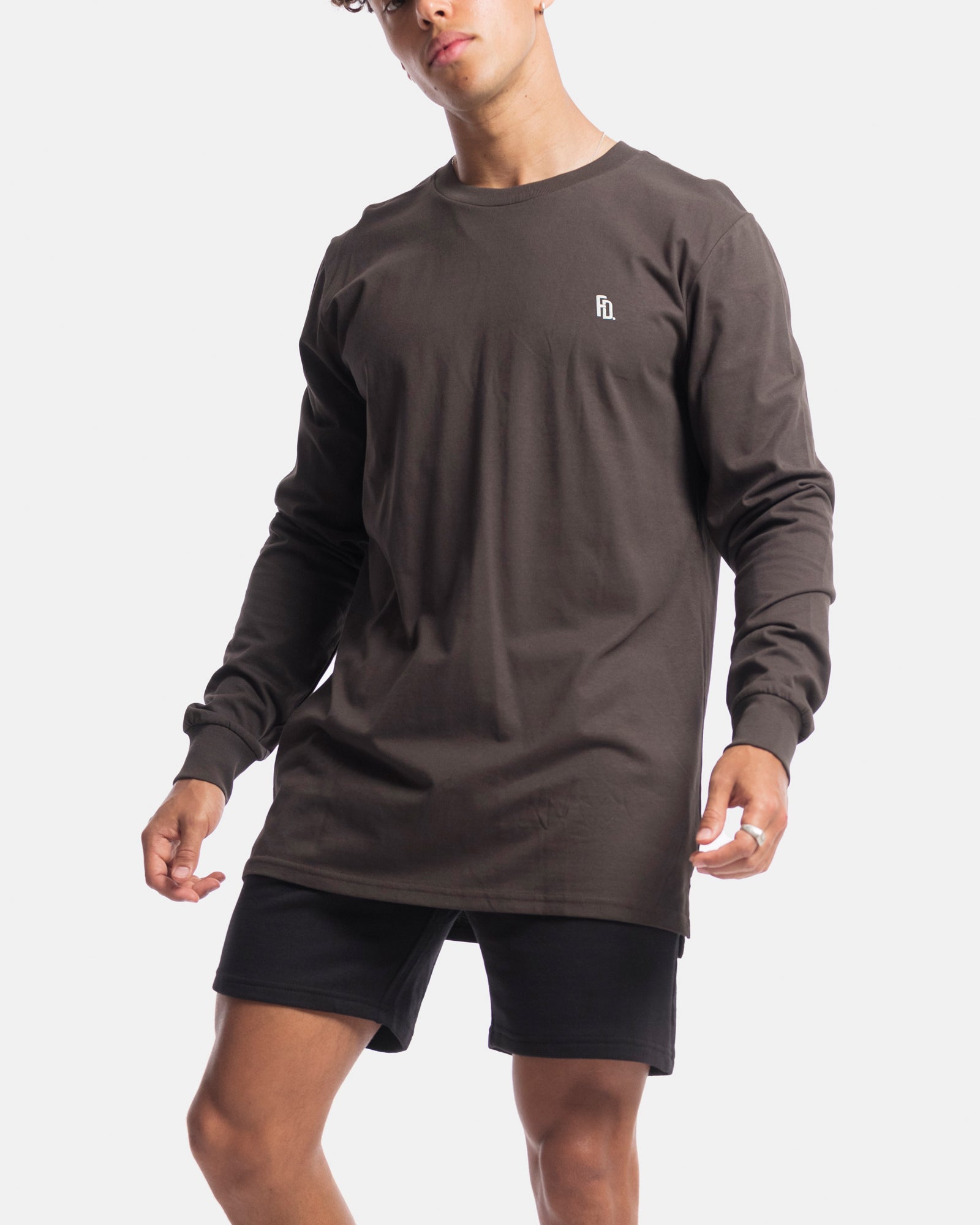 Mens Contract Rise Long Sleeve Tee - Vintage Black