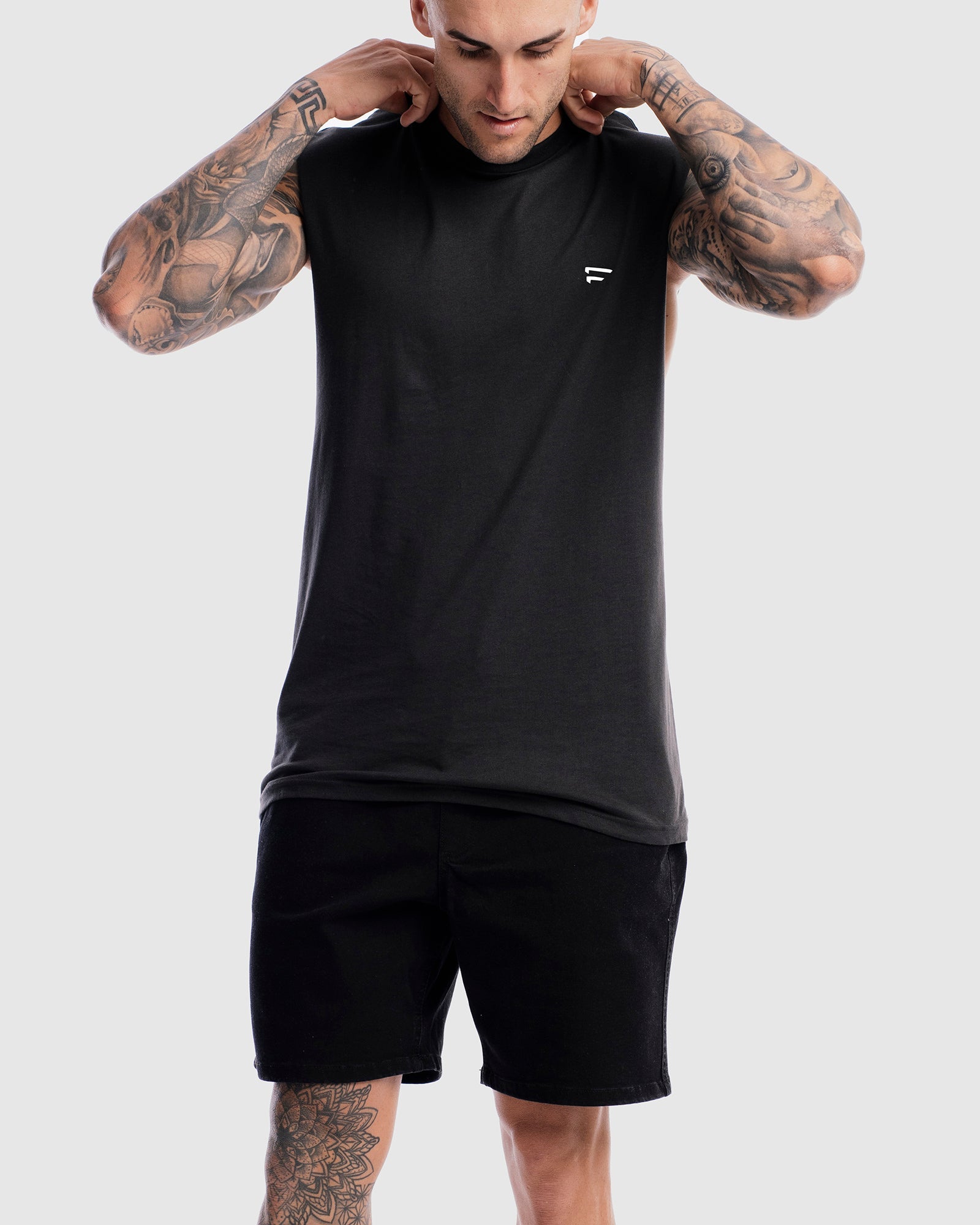 Mens Performance Crest Rise Tank - Vintage Black