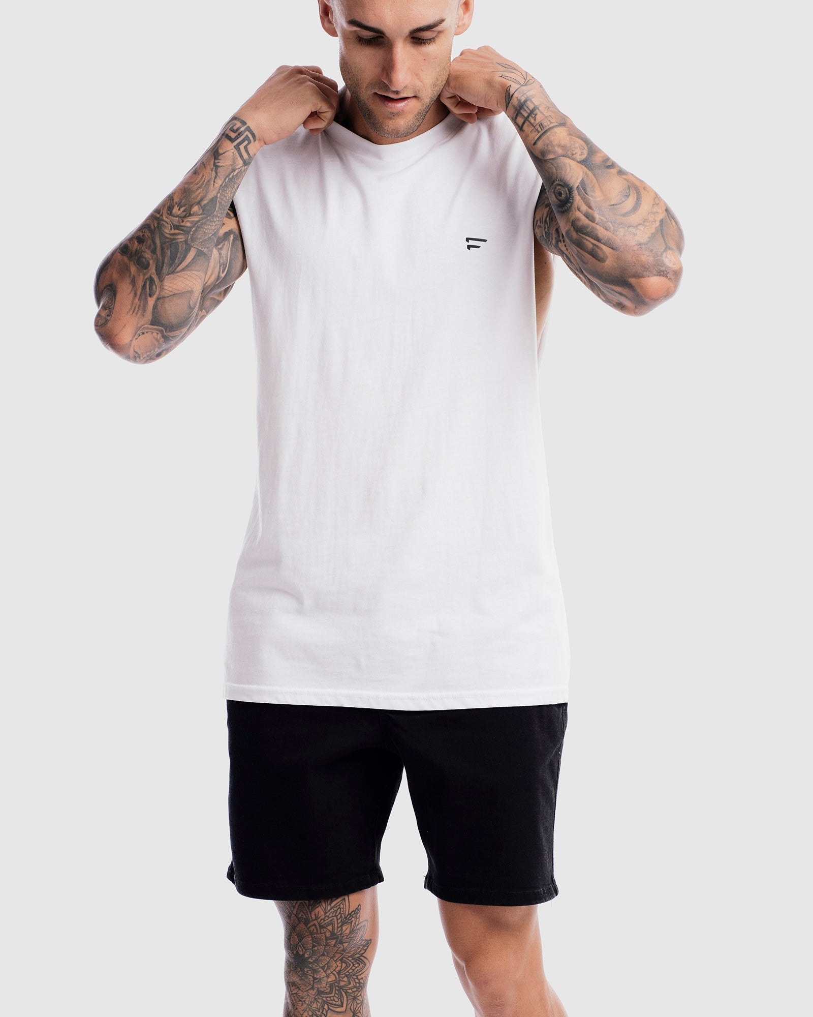 Mens Performance Crest Rise Tank - White
