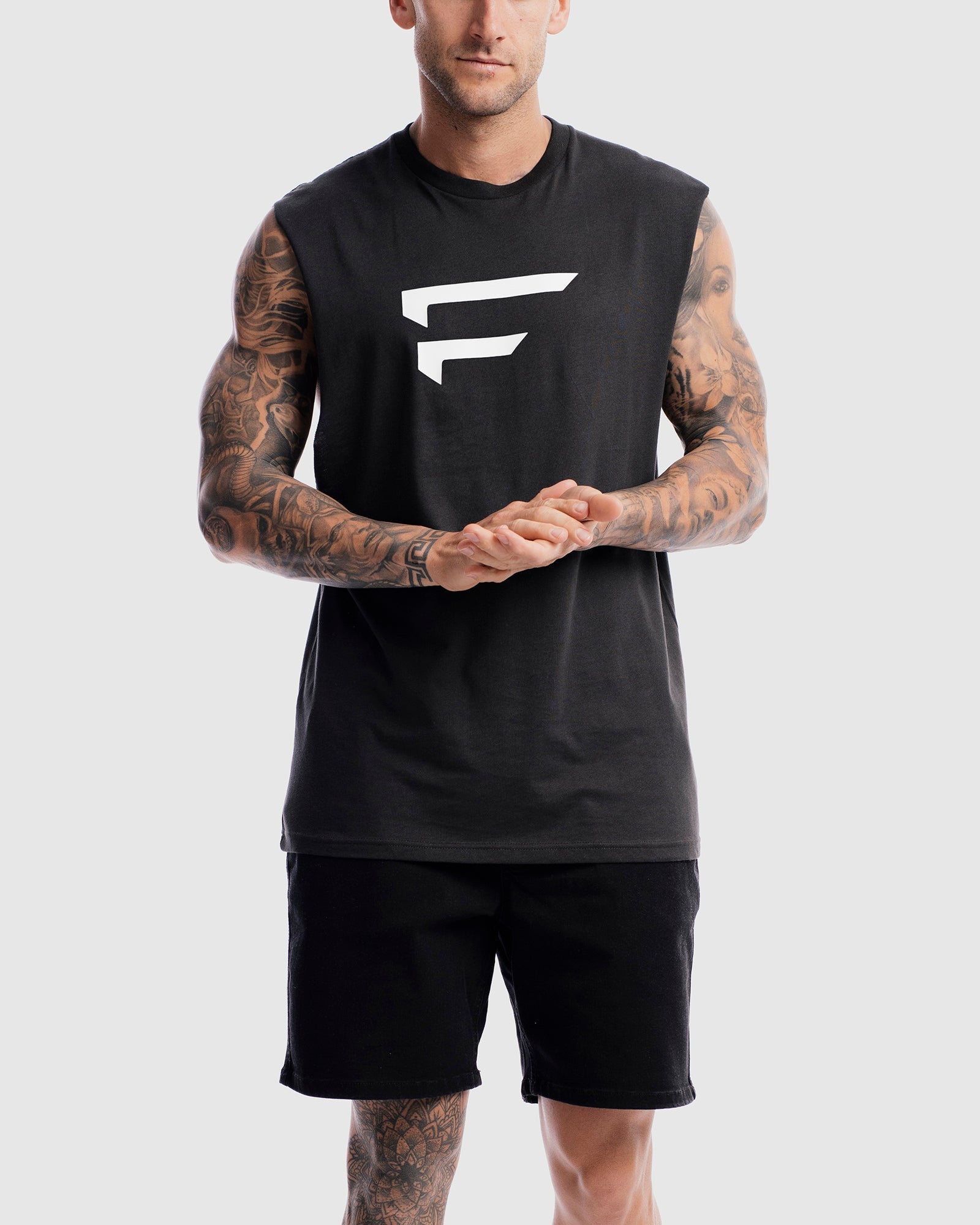 Mens Performance Logo Tank - Vintage Black