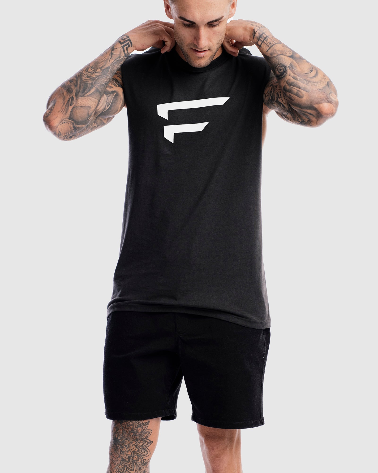Mens Performance Logo Tank - Vintage Black