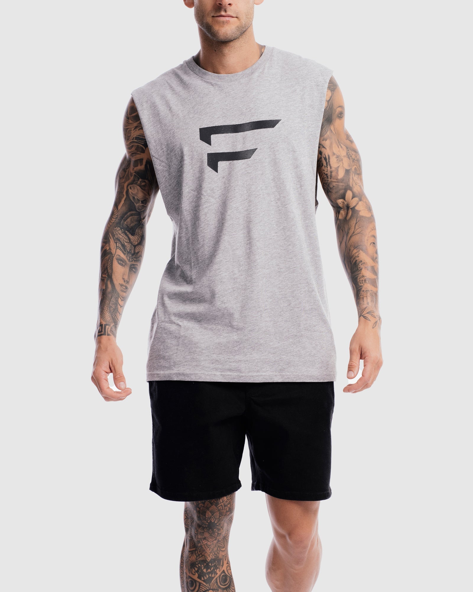 Mens Performance Logo Tank - Marle Grey
