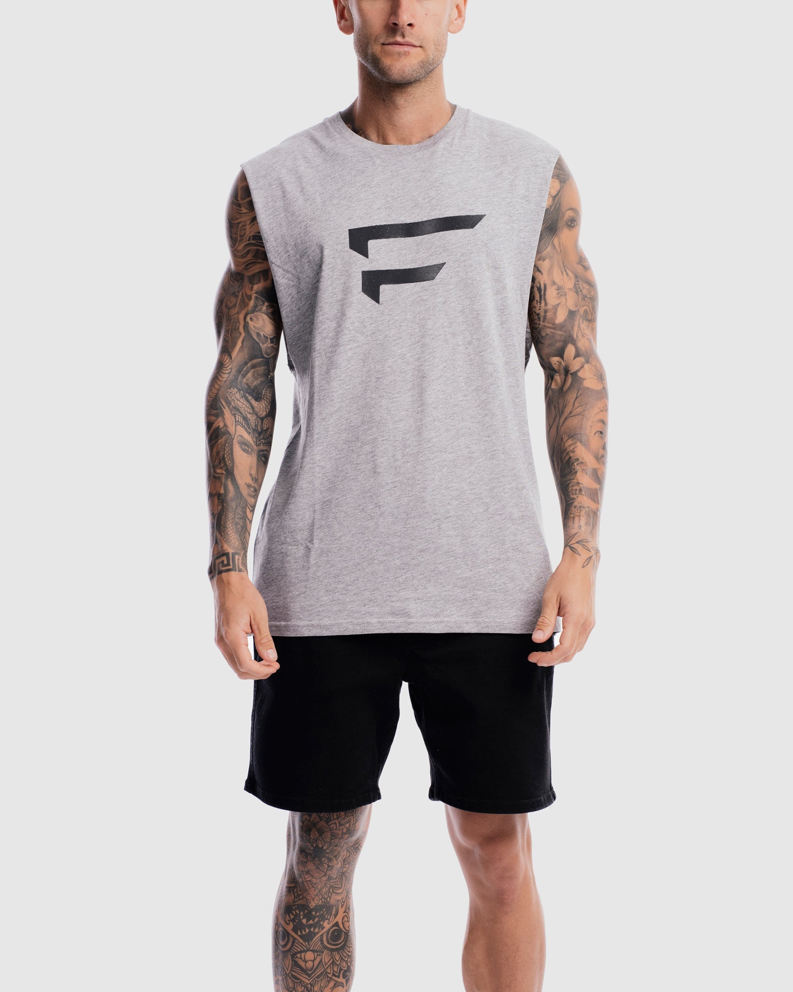 Mens Performance Logo Tank - Marle Grey