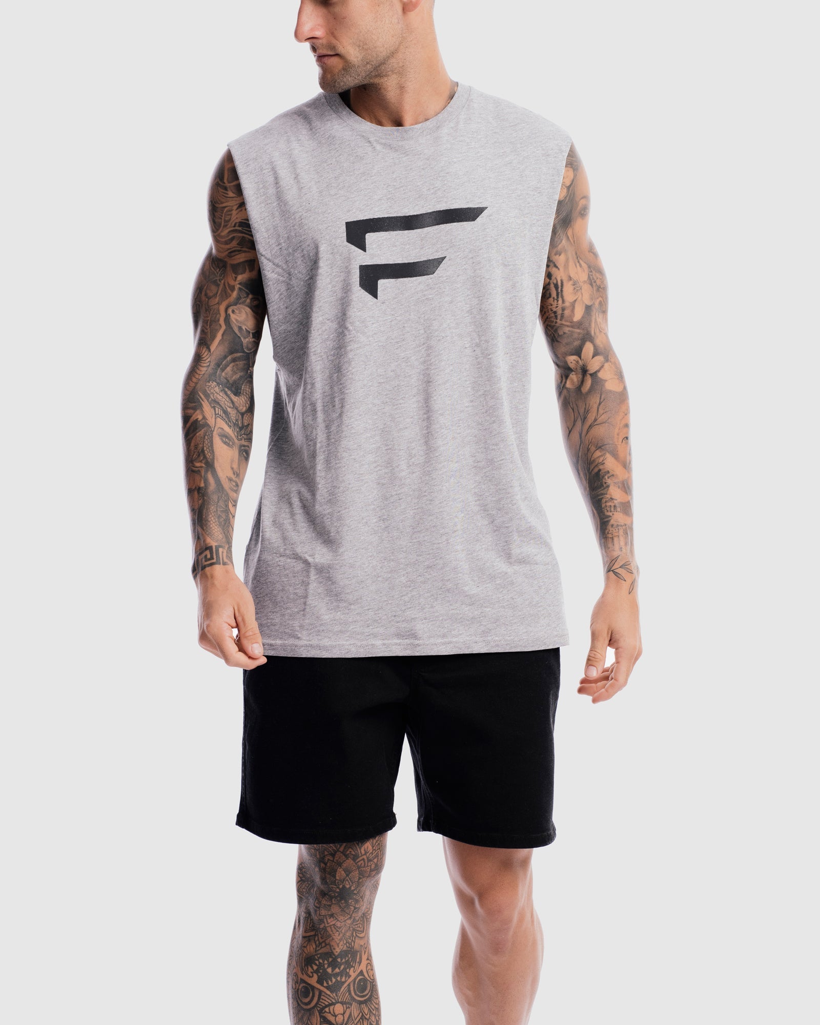 Mens Performance Logo Tank - Marle Grey