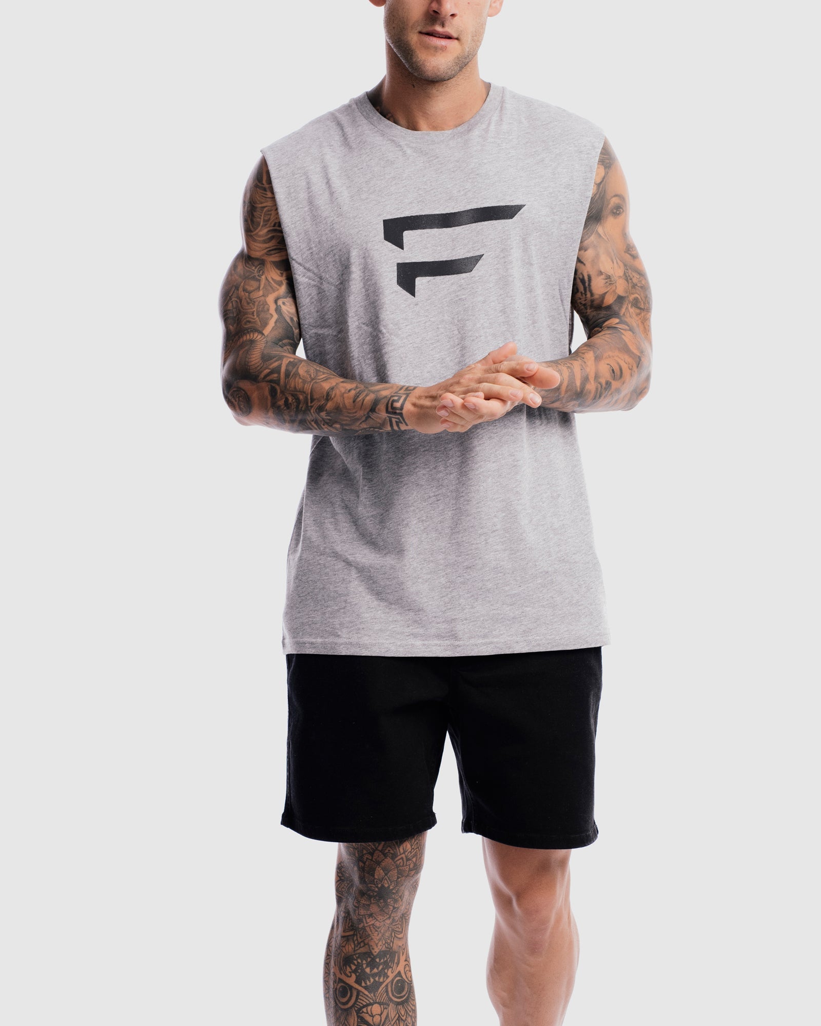 Mens Performance Logo Tank - Marle Grey