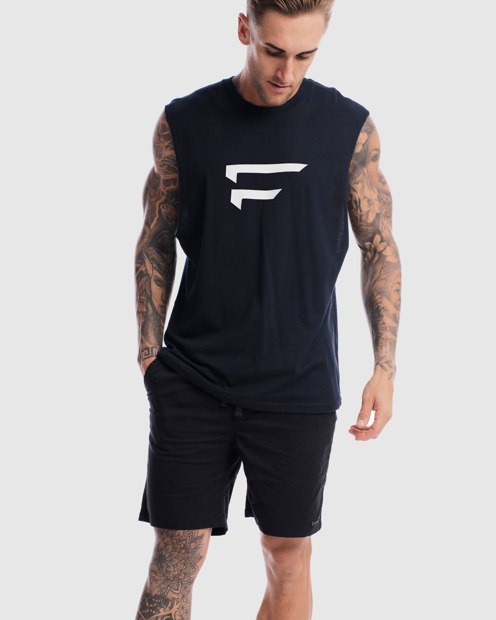 Mens Performance Logo Tank - Ink