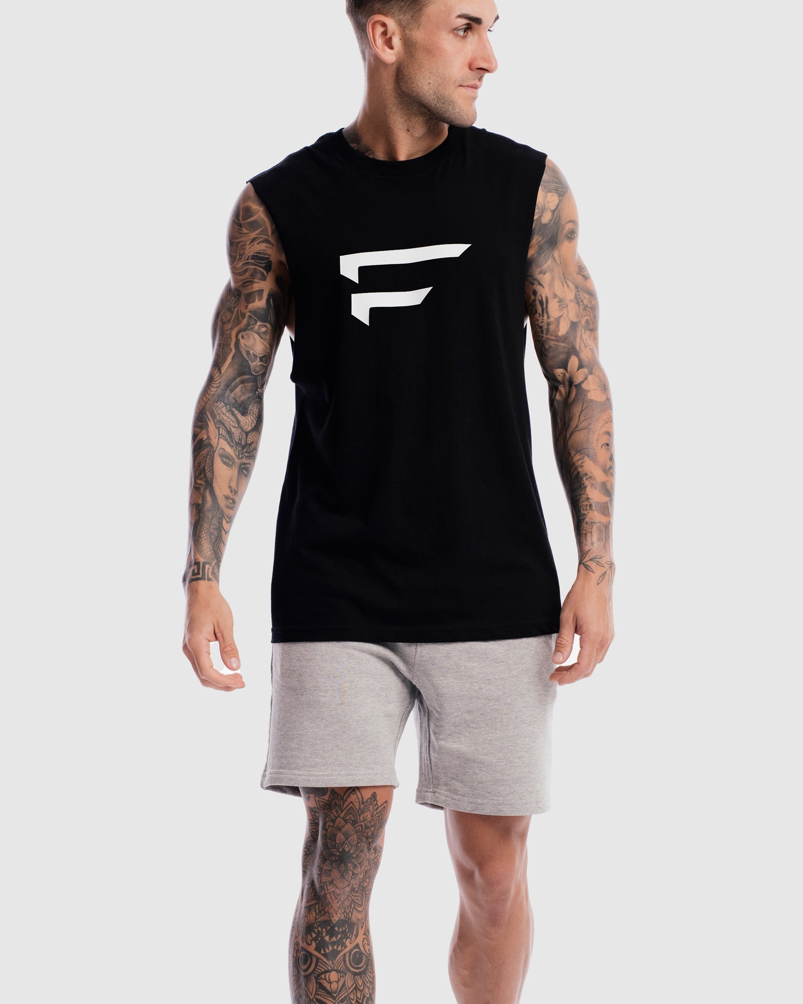 Mens Performance Logo Tank - Black