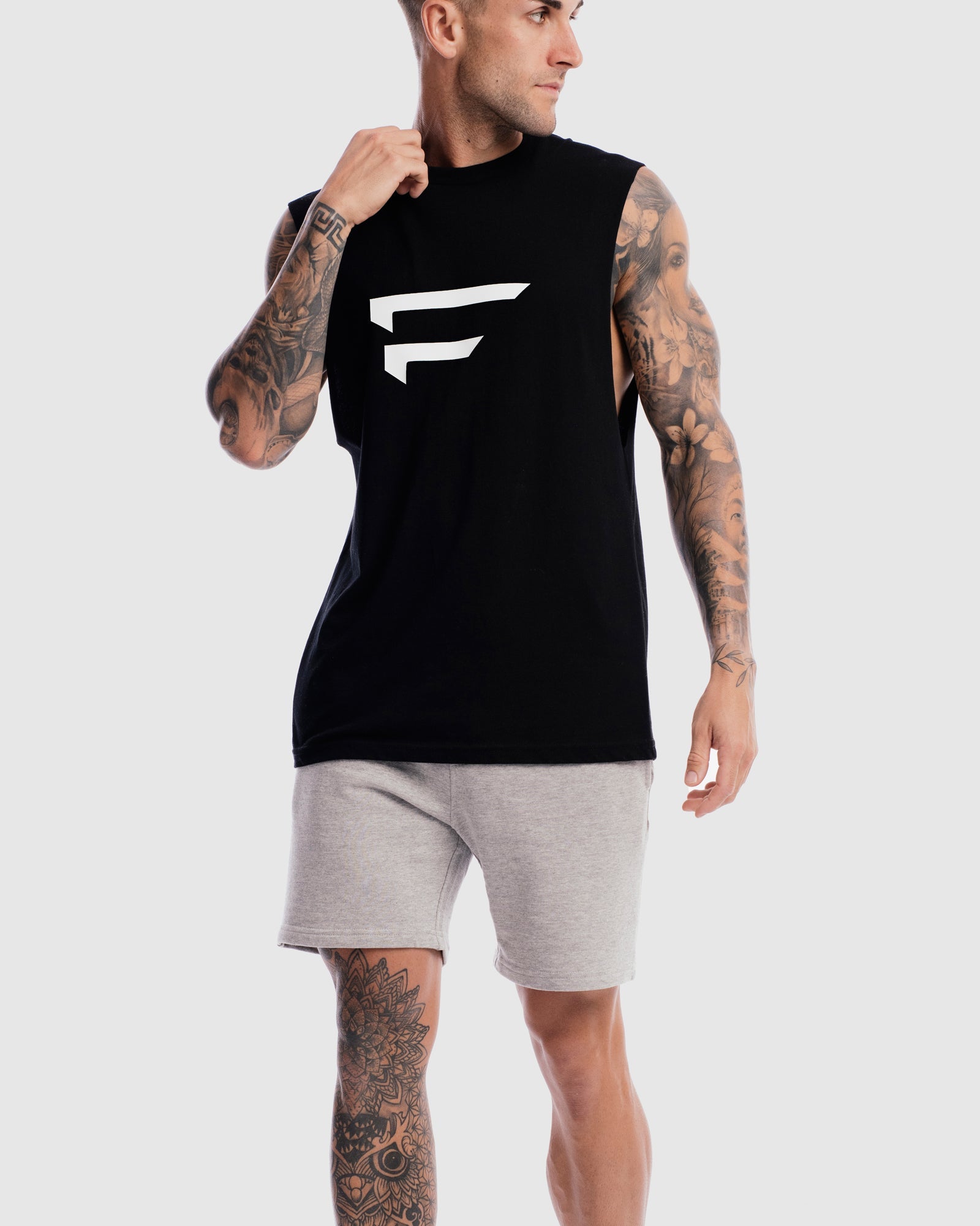 Mens Performance Logo Tank - Black