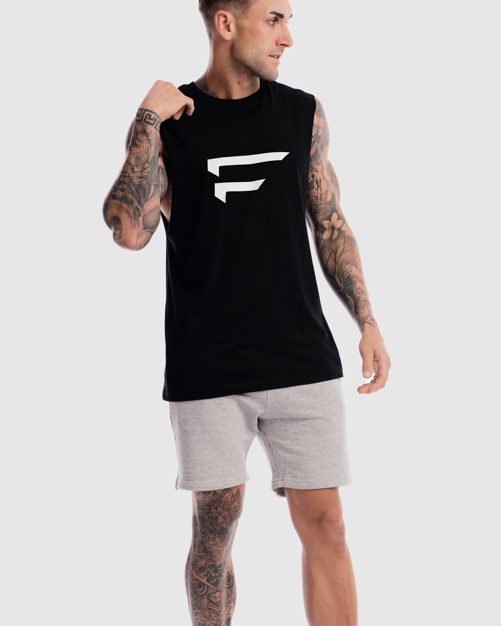 Mens Performance Logo Tank - Black